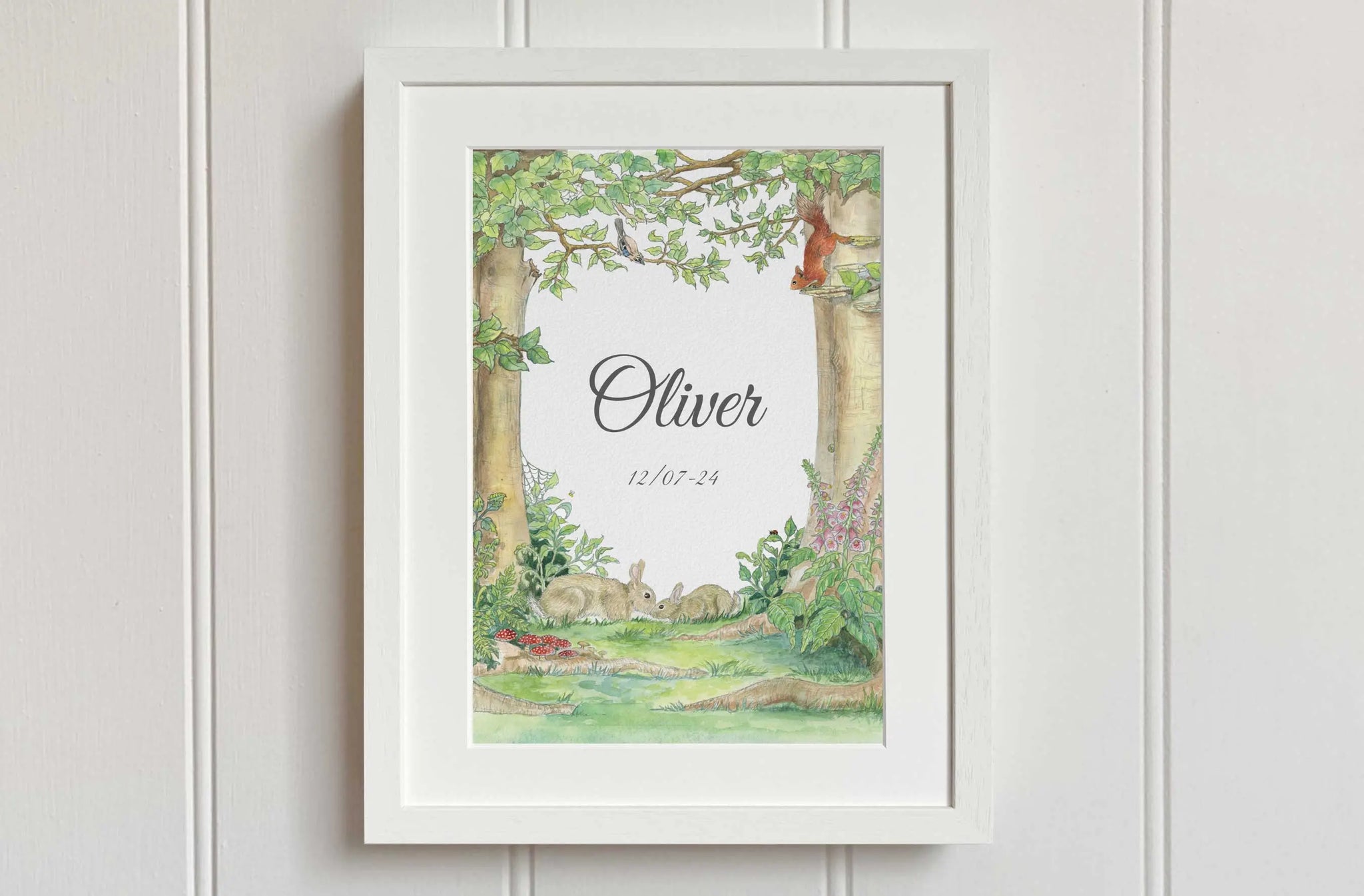 Rabbits In The Woods Personalised Print Fiadh&Finn