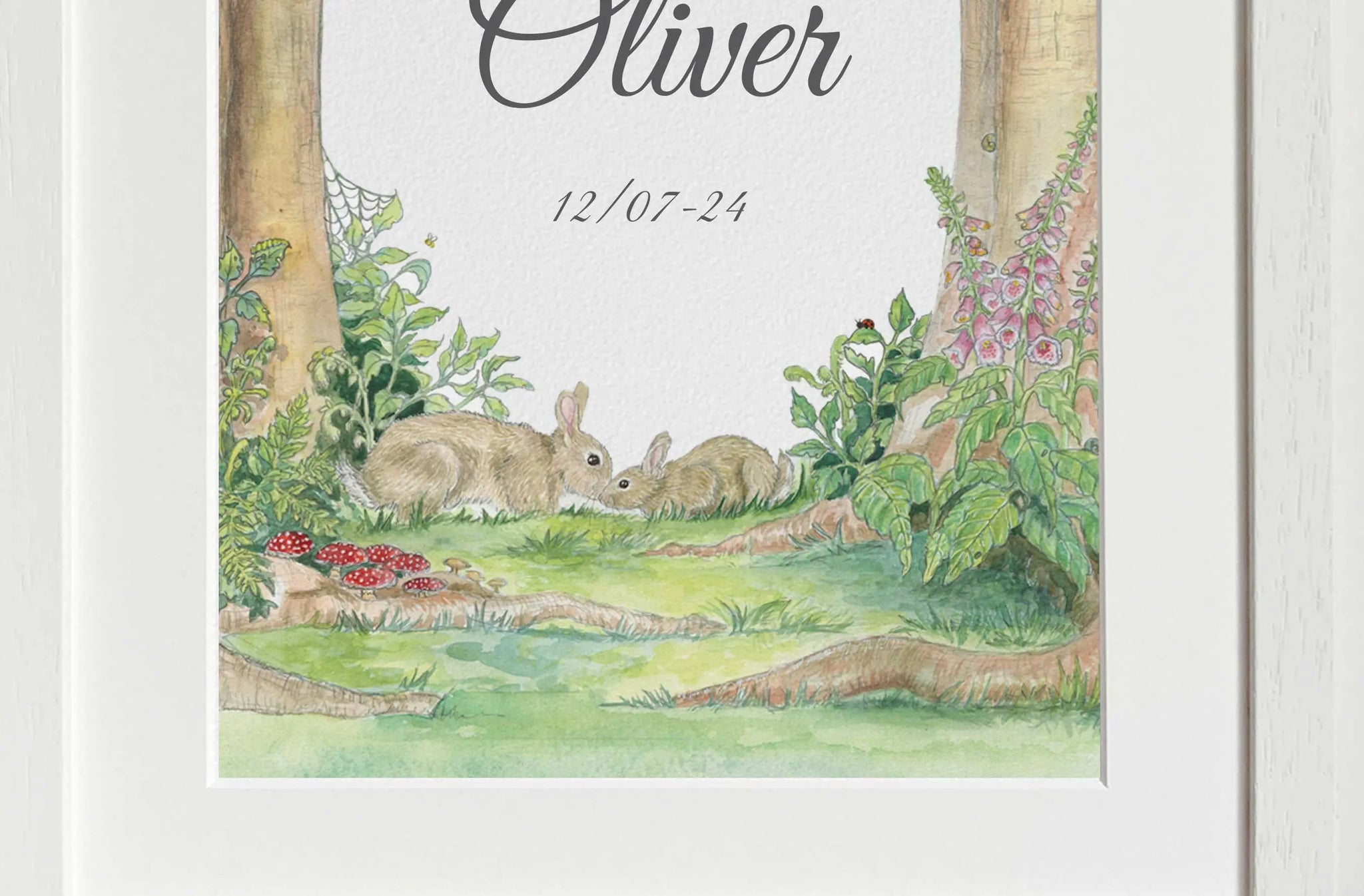 Rabbits In The Woods Personalised Print Fiadh&Finn