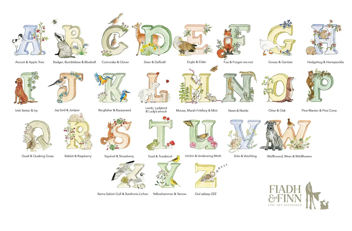 Alphabet Letter & Rainbow Dreamcatcher Baby Gift Box Fiadh&Finn