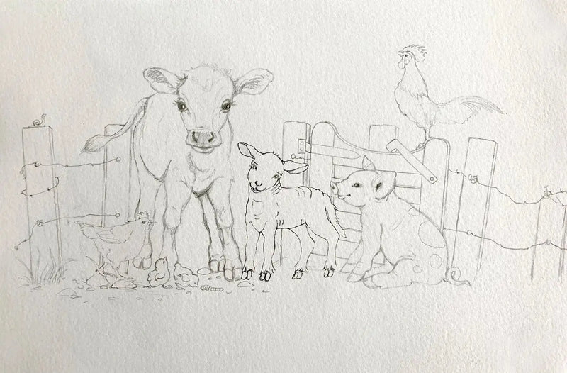 Creating the farm animal painting - fiadhandfinn