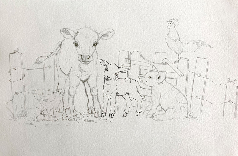 Creating the farm animal painting - fiadhandfinn