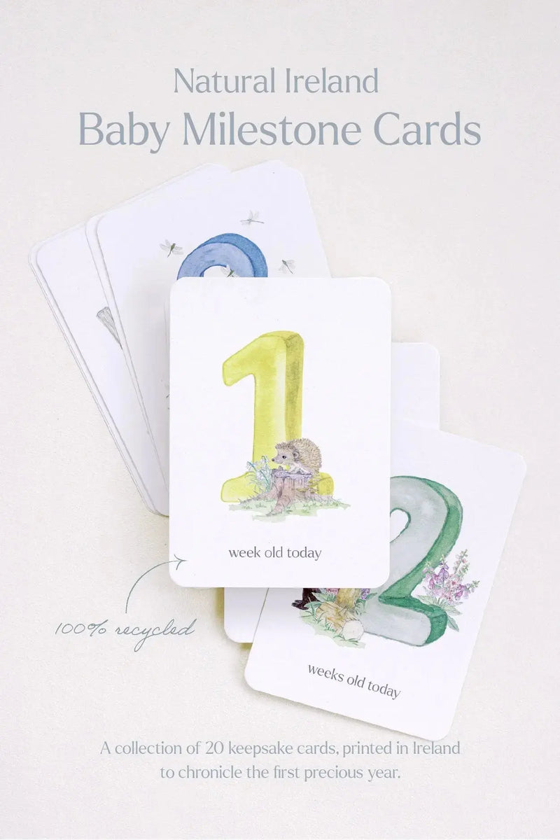 They're Here, Baby Milestone Cards - fiadhandfinn
