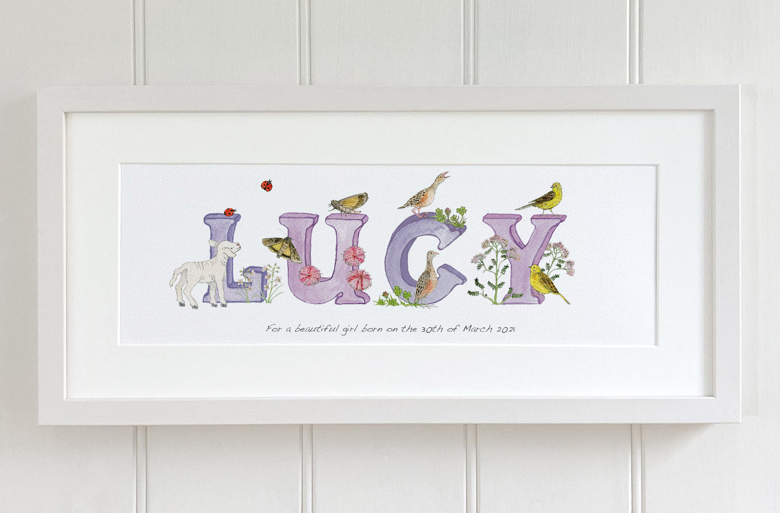 Natural Ireland Alphabet Framed Baby Names fiadhandfinn