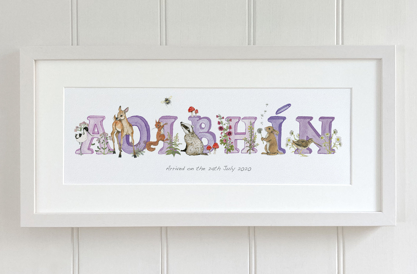Gaelic (Irish) Language Framed Baby Alphabet Names fiadhandfinn