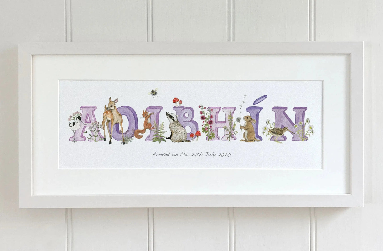 Gaelic (Irish) Language Framed Baby Alphabet Names - fiadhandfinn
