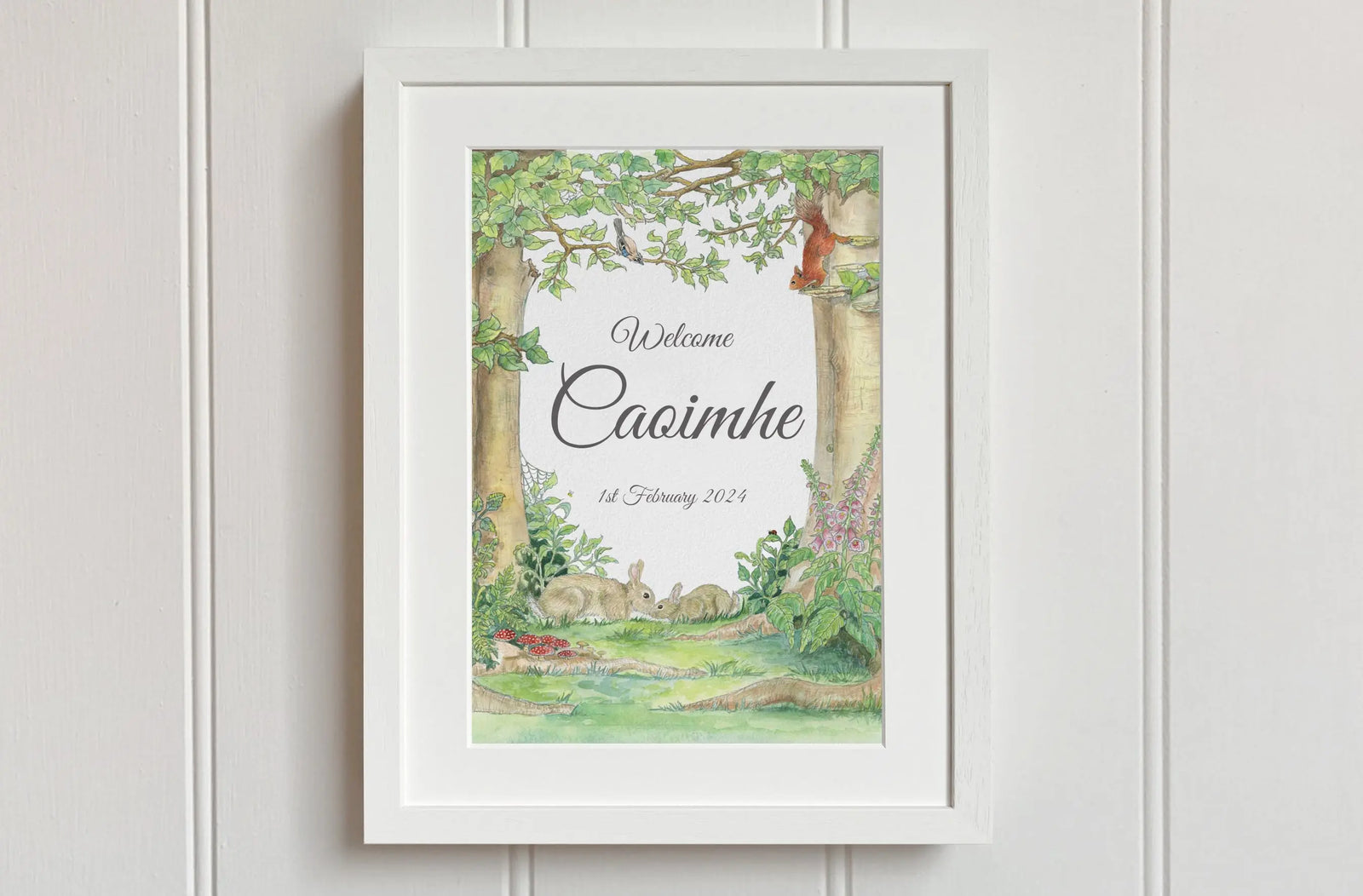 Rabbits In The Woods Personalised Print Fiadh&Finn