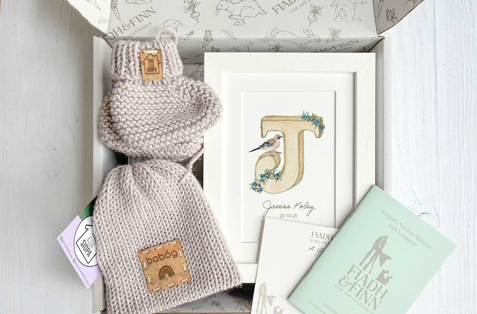 Alphabet Letter Baby Gift Box Set (Natural)