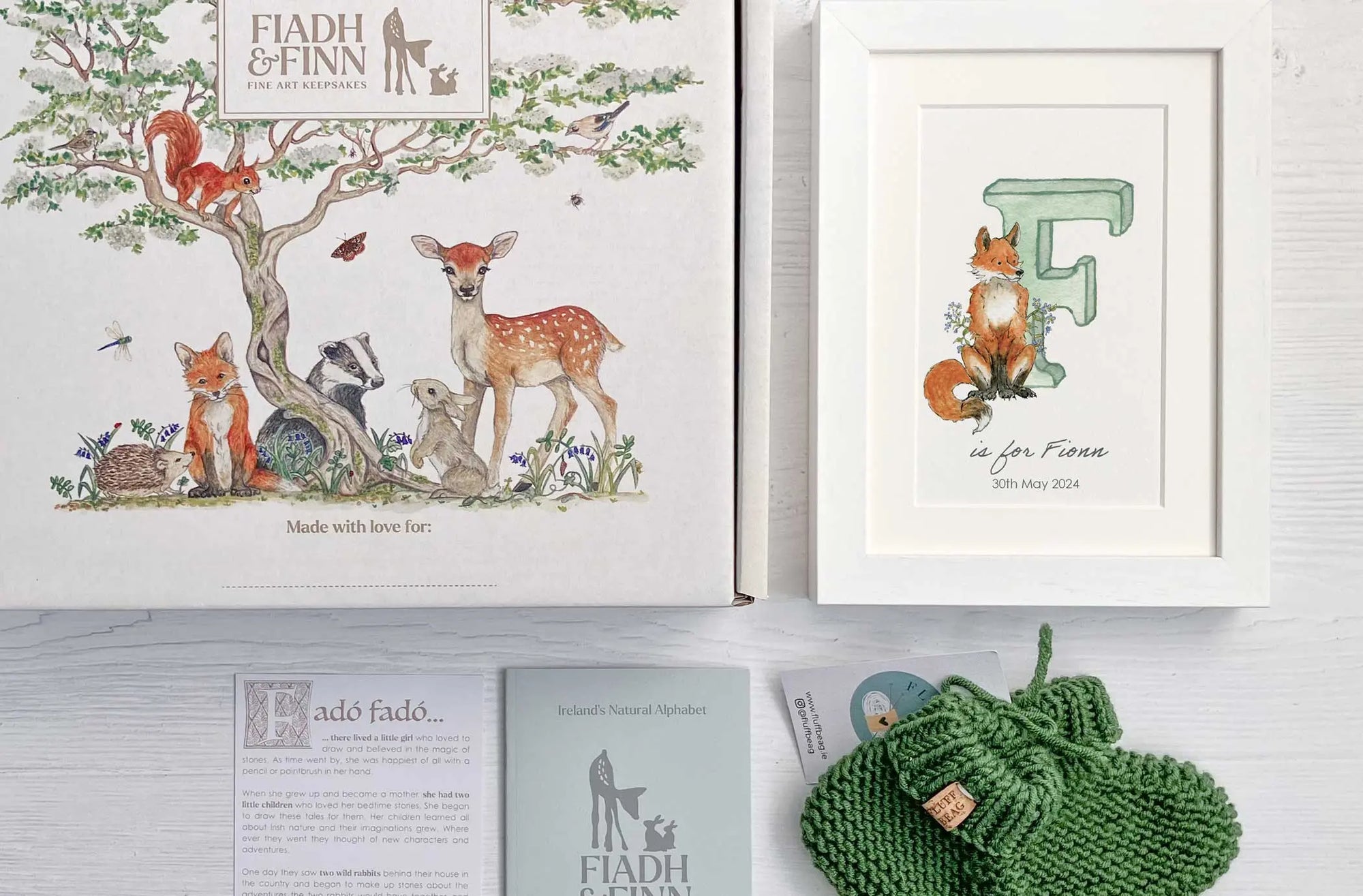 Alphabet Letter Baby Gift Box (Forest) Fiadh&Finn