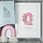 Alphabet Letter & Mini Rainbow Wall Hanging Baby Gift Box Fiadh&Finn