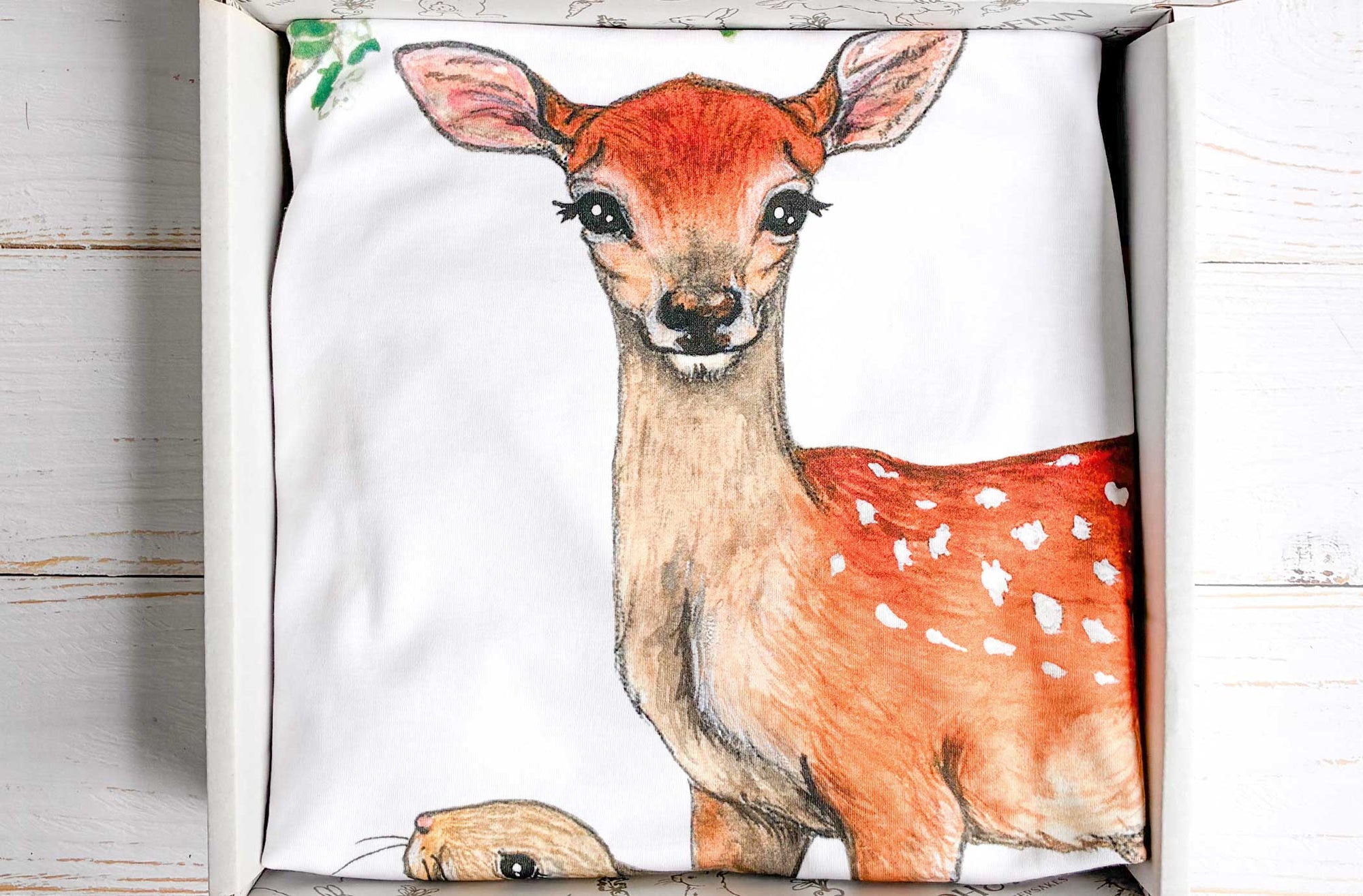 Suan, Woodland Friends, Organic Cotton Blanket Gift Box fiadhandfinn