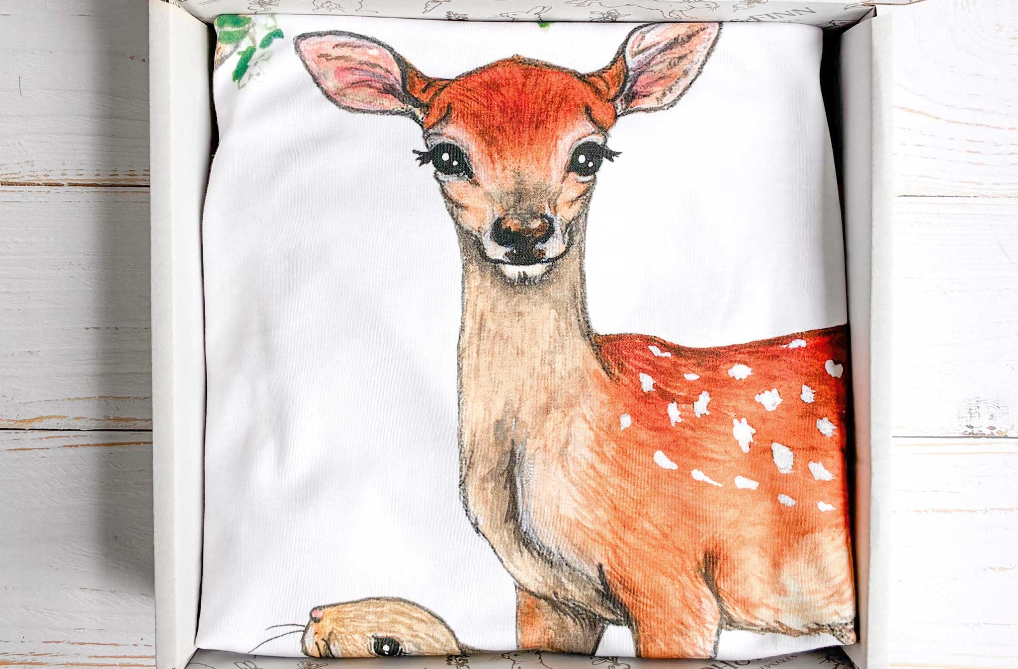 Suan, Woodland Friends, Organic Cotton Blanket Gift Box fiadhandfinn