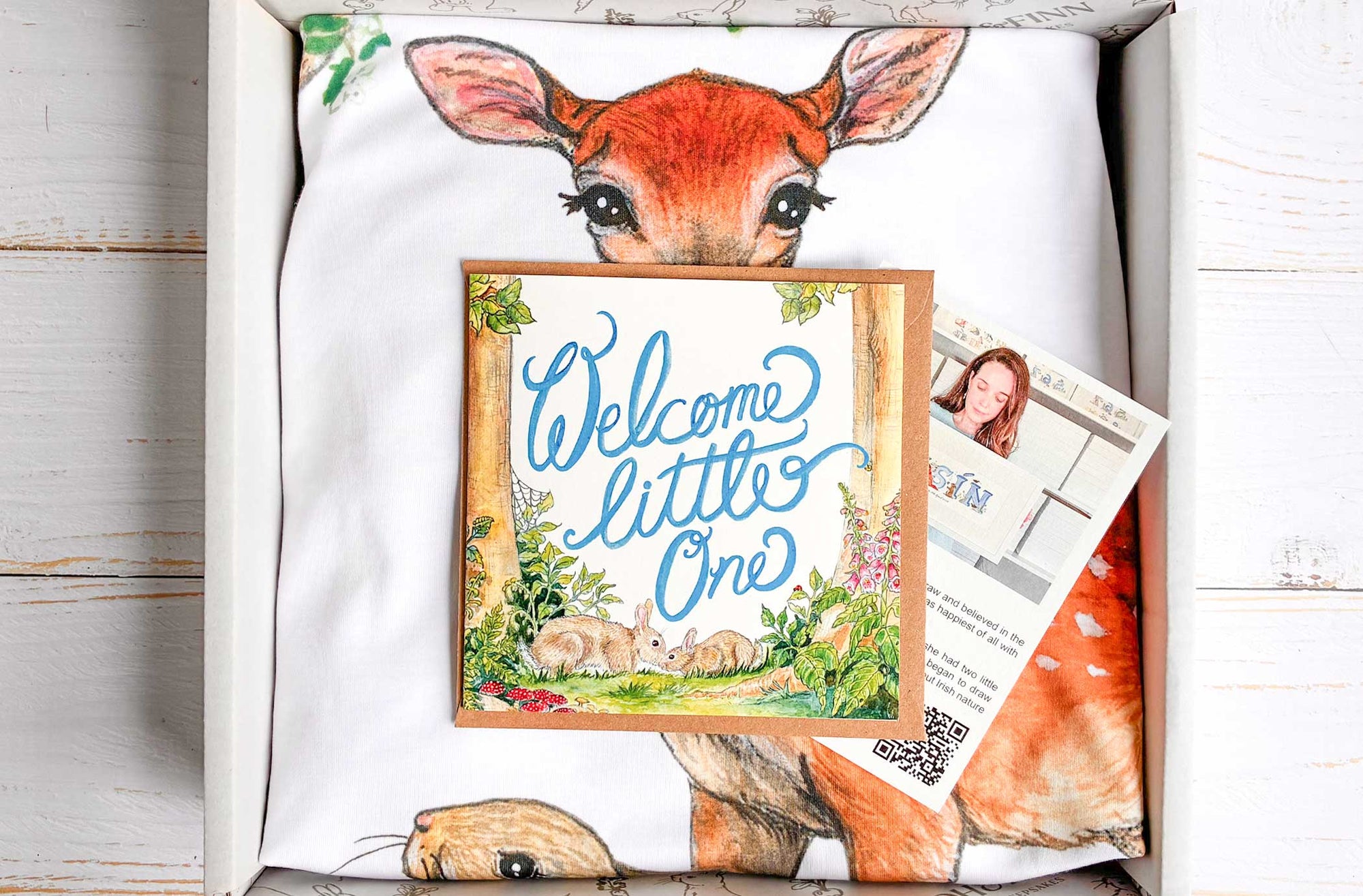 Suan, Woodland Friends, Organic Cotton Blanket Gift Box fiadhandfinn