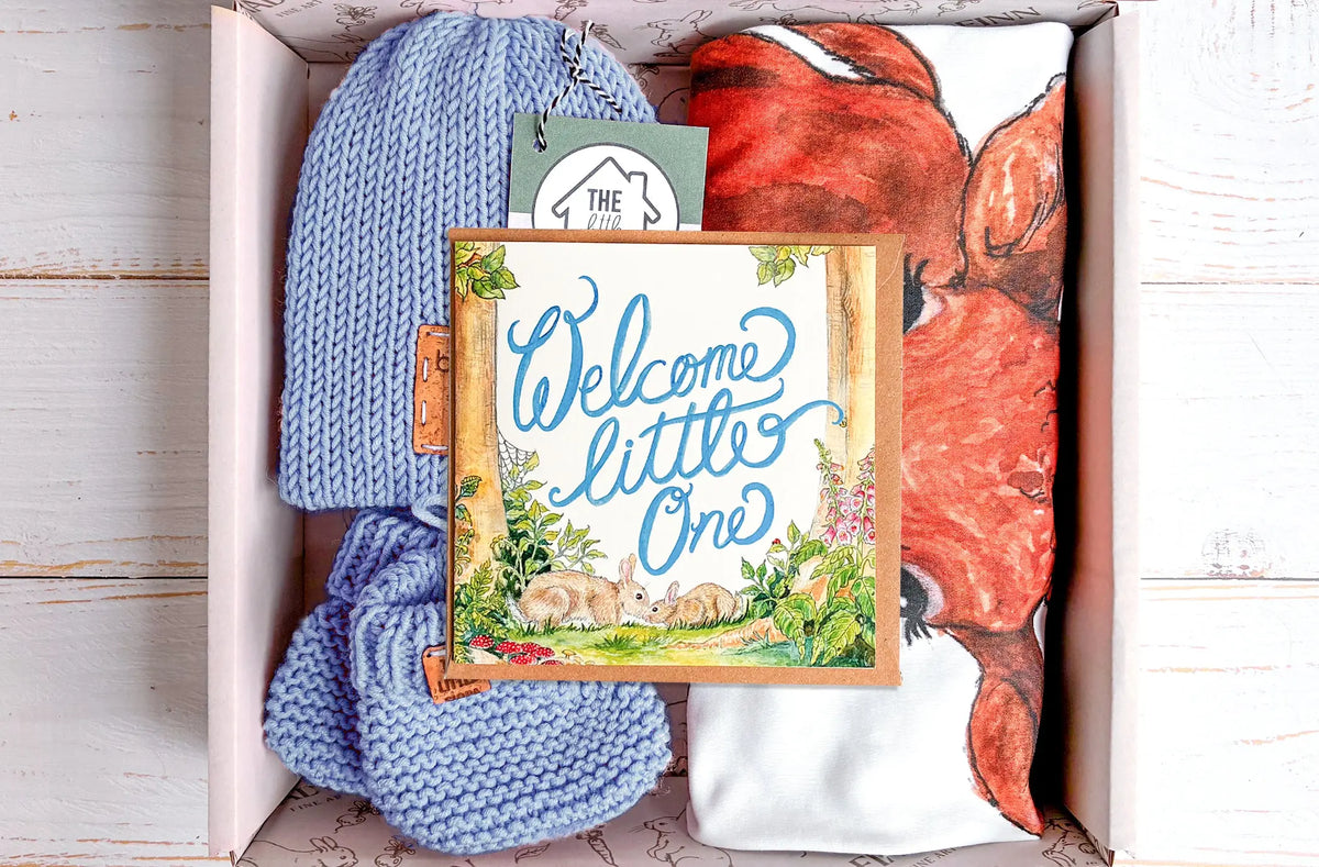 Suan, Farm Gate Organic Baby Blanket & Accessories Gift Box (Sky)
