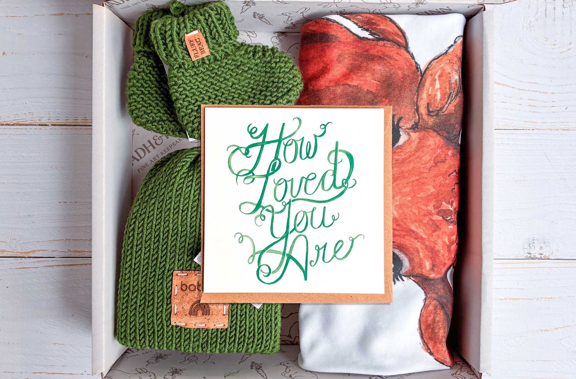 Suan, Farm Gate Organic Baby Blanket & Accessories Gift Box (Forest) Fiadh&Finn
