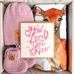 Suan, Woodland Friends Organic Baby Blanket & Accessories Gift Box (Rose) Fiadh&Finn