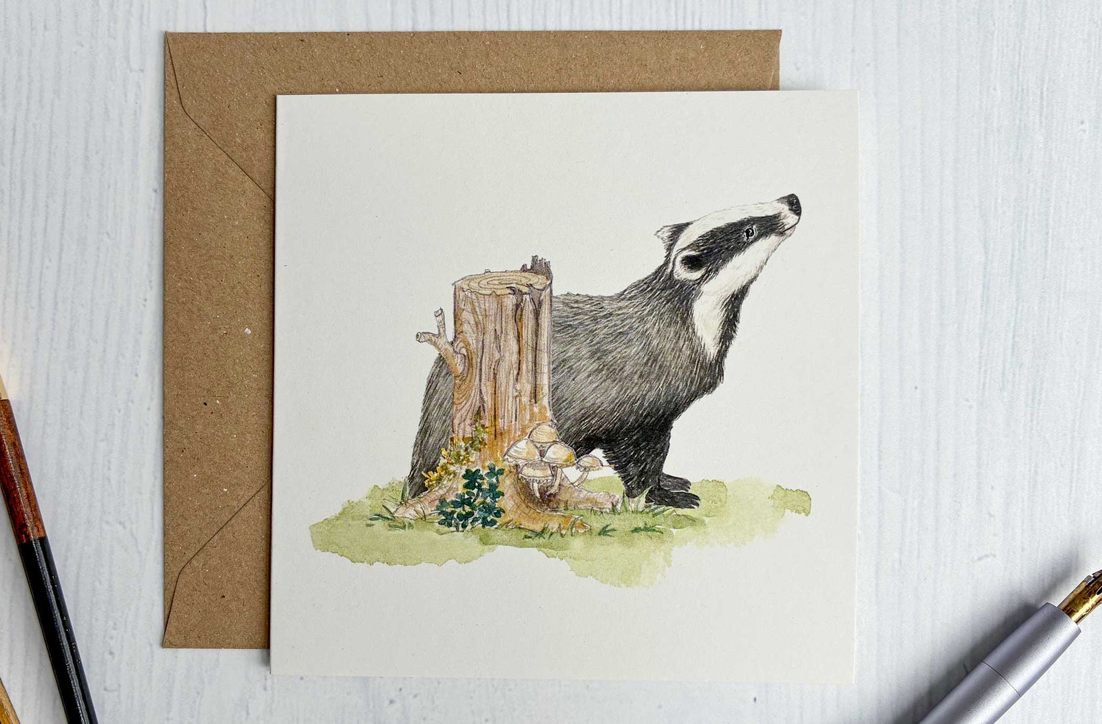Irish Wildlife Greeting Cards, Set of 5 Badger
