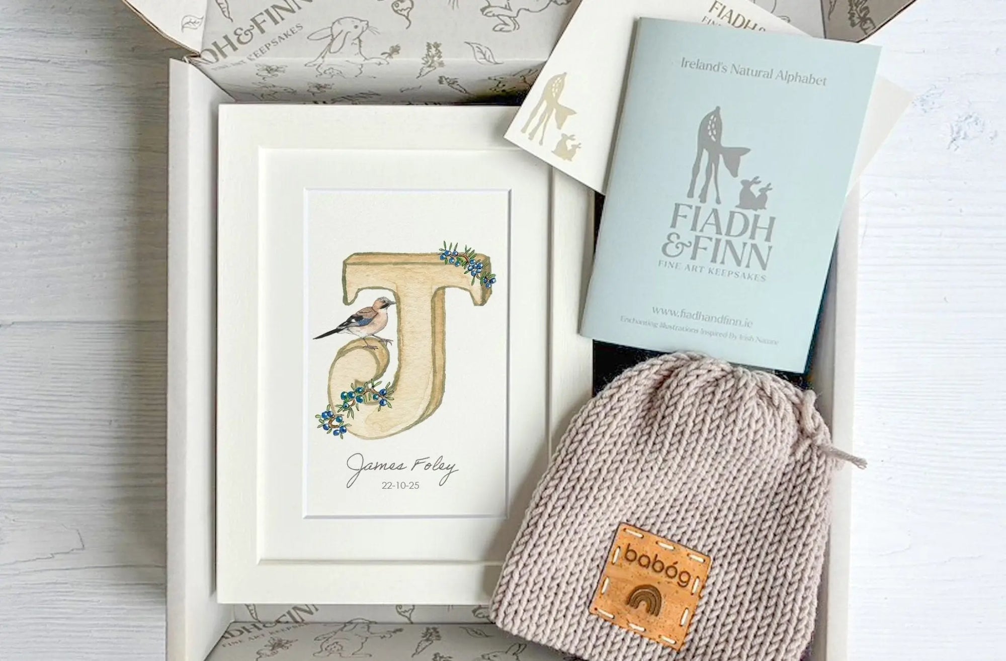 Alphabet Letter Baby Gift Box Set (Natural) - fiadhandfinn