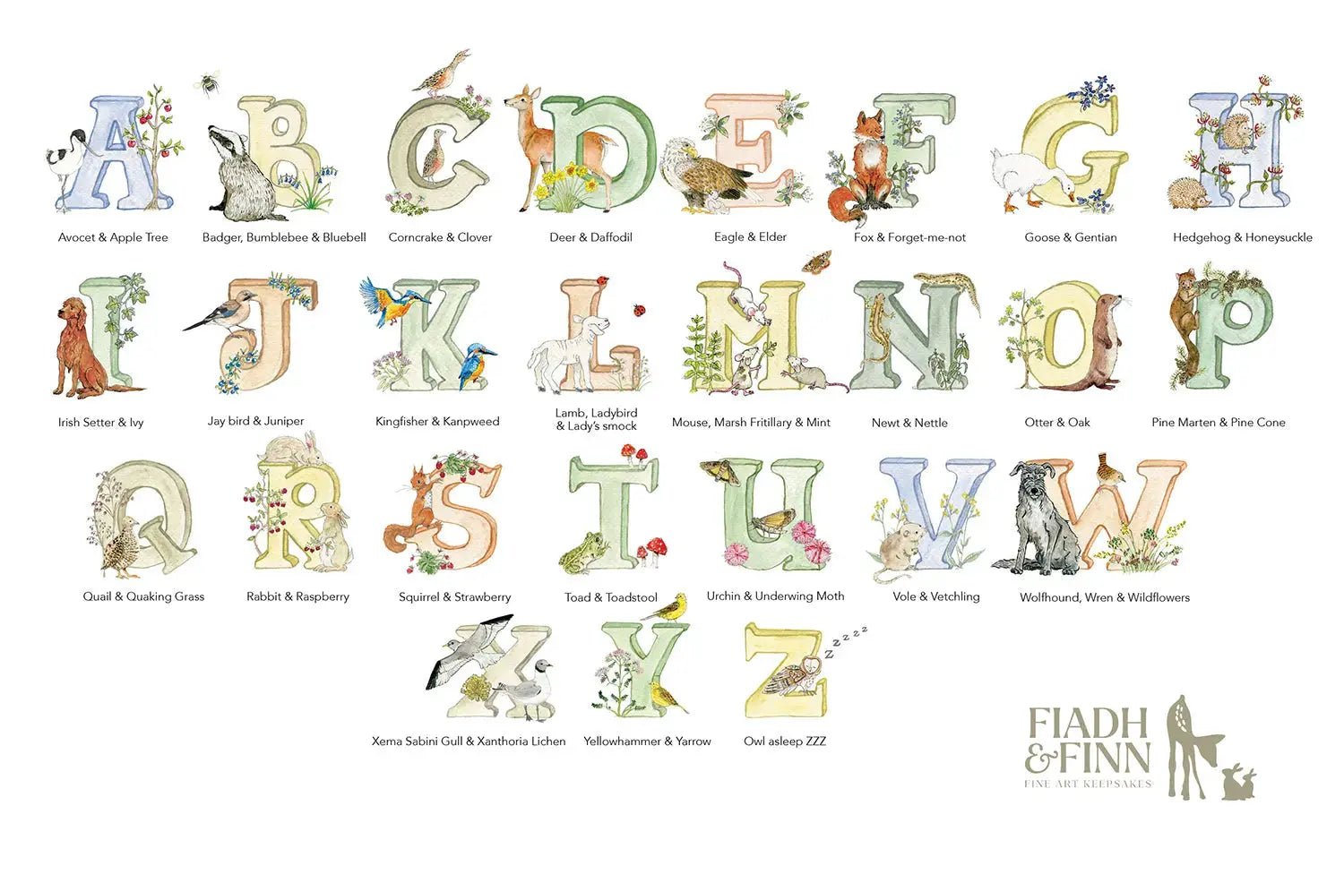Alphabet Letter Baby Gift Box Set (Natural) - fiadhandfinn