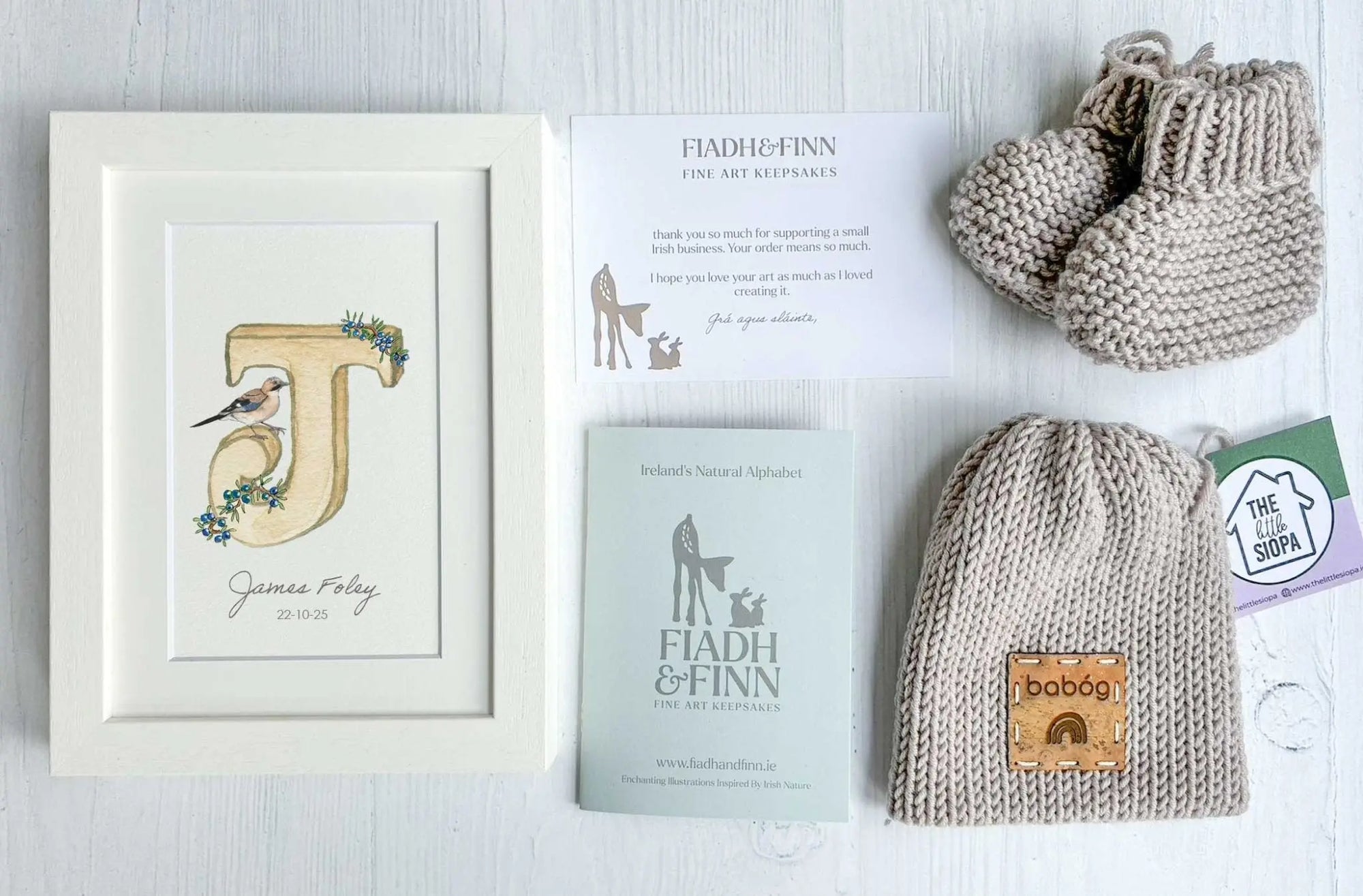 Alphabet Letter Baby Gift Box Set (Natural) - fiadhandfinn