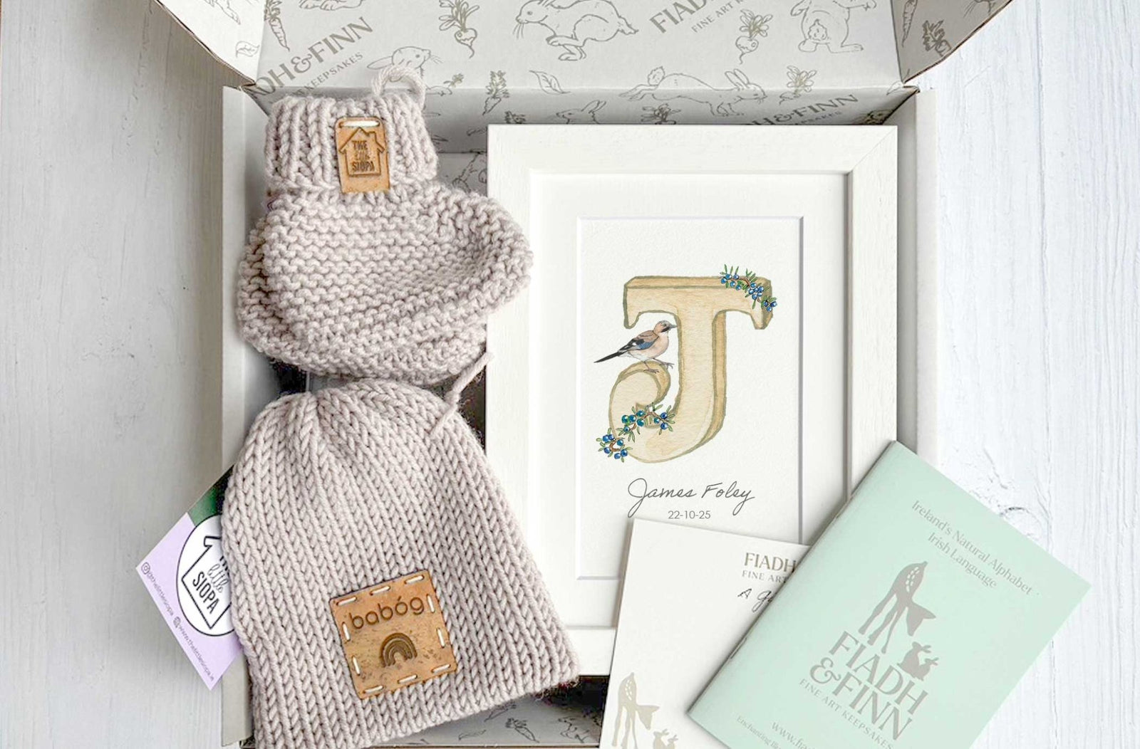 Alphabet Letter Baby Gift Box Set (Natural) - fiadhandfinn