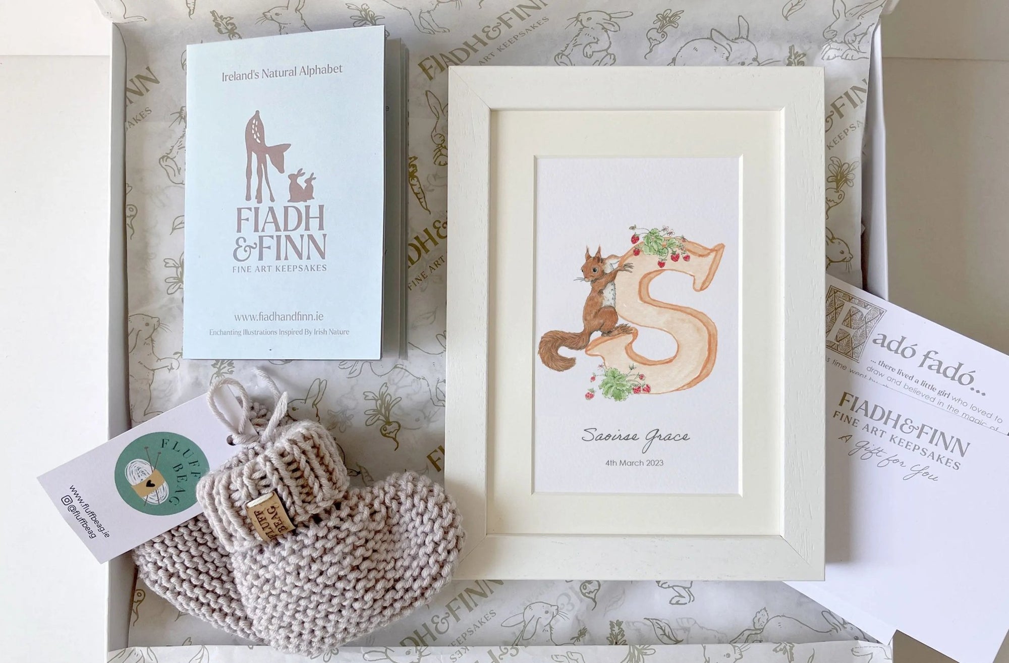 Alphabet Letter Baby Gift Box Set (Natural) - fiadhandfinn
