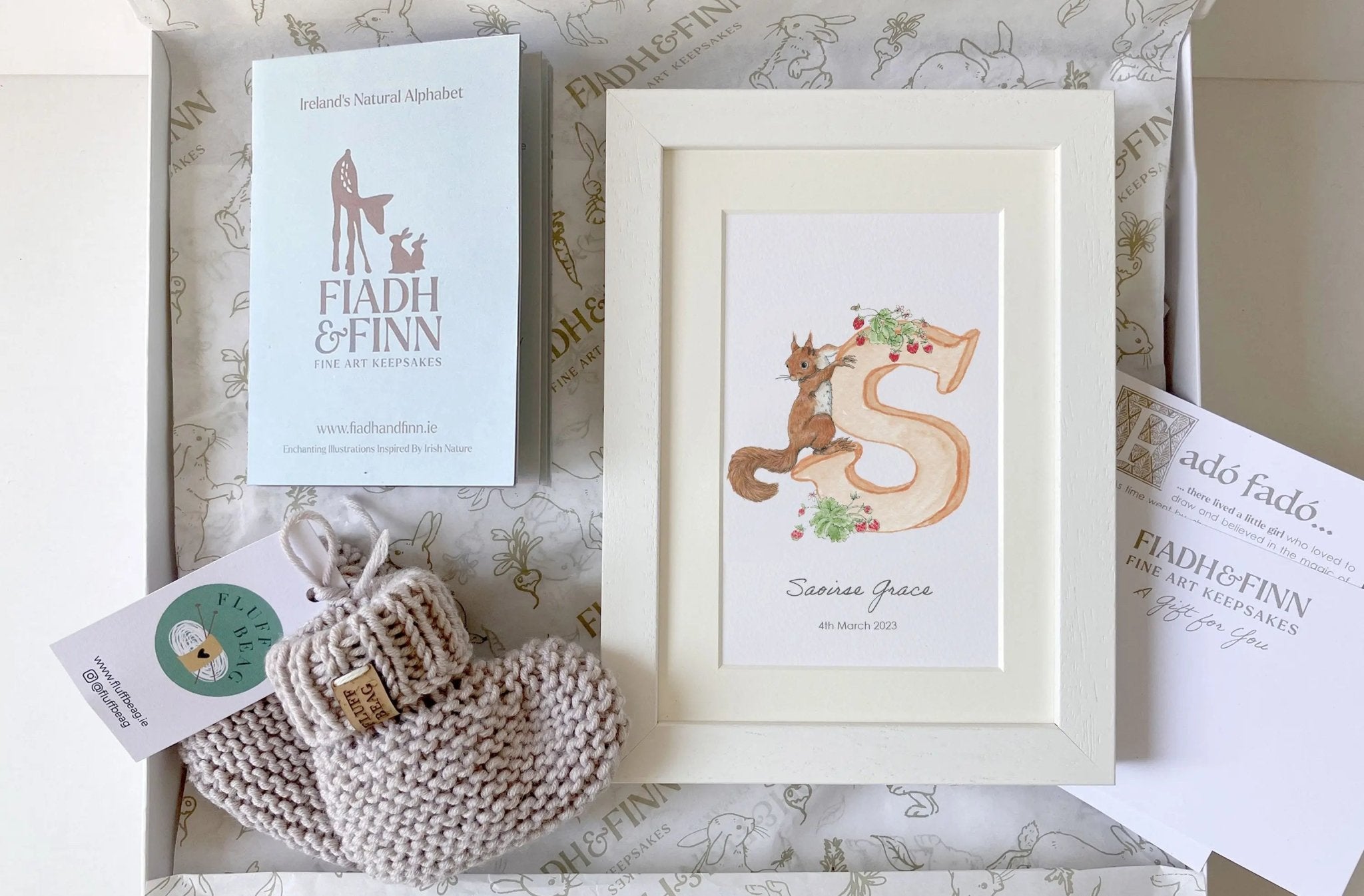 Alphabet Letter Baby Gift Box Set (Natural) - fiadhandfinn