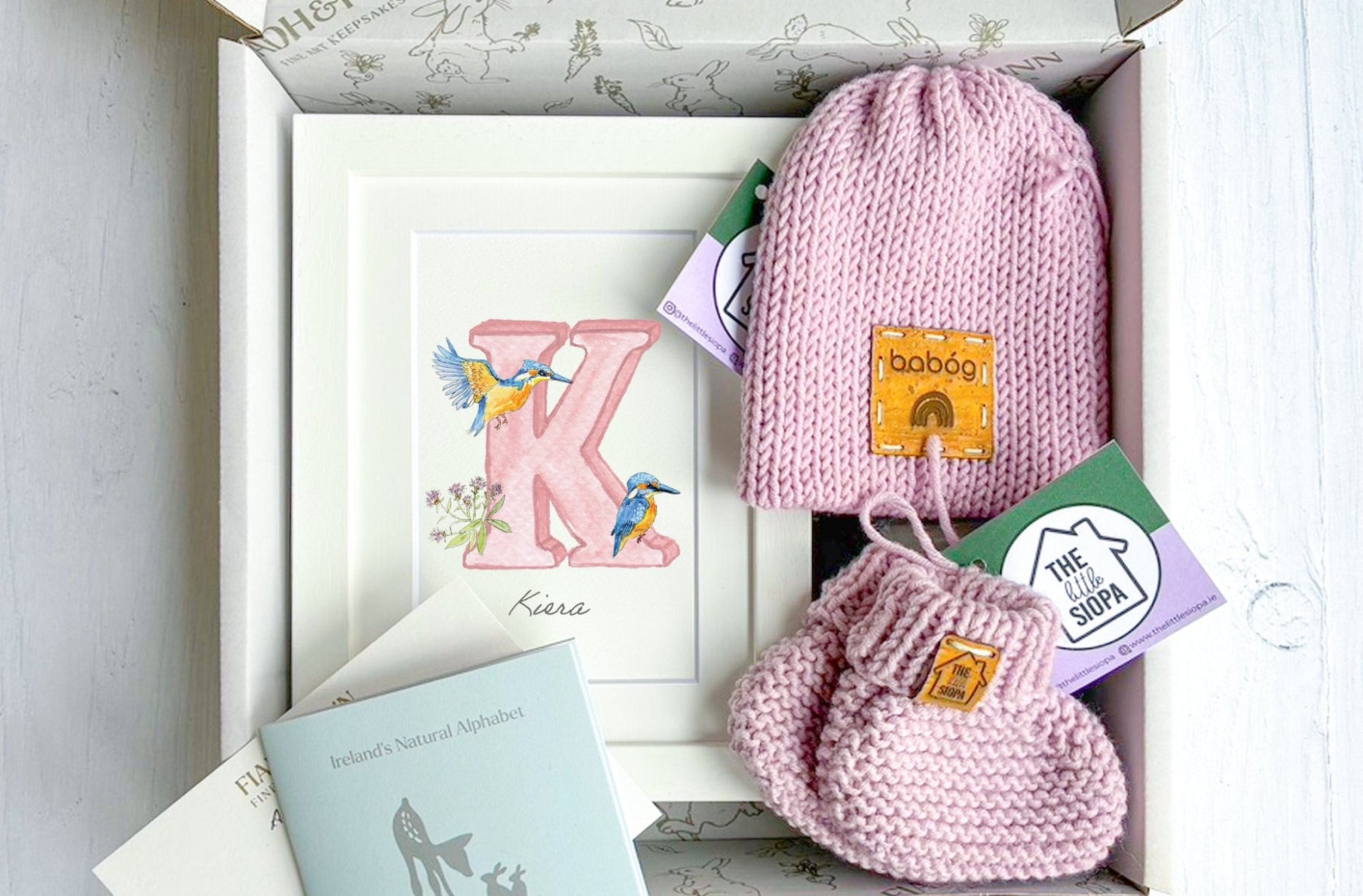Alphabet Letter Baby Gift Box Set (Rose) - fiadhandfinn
