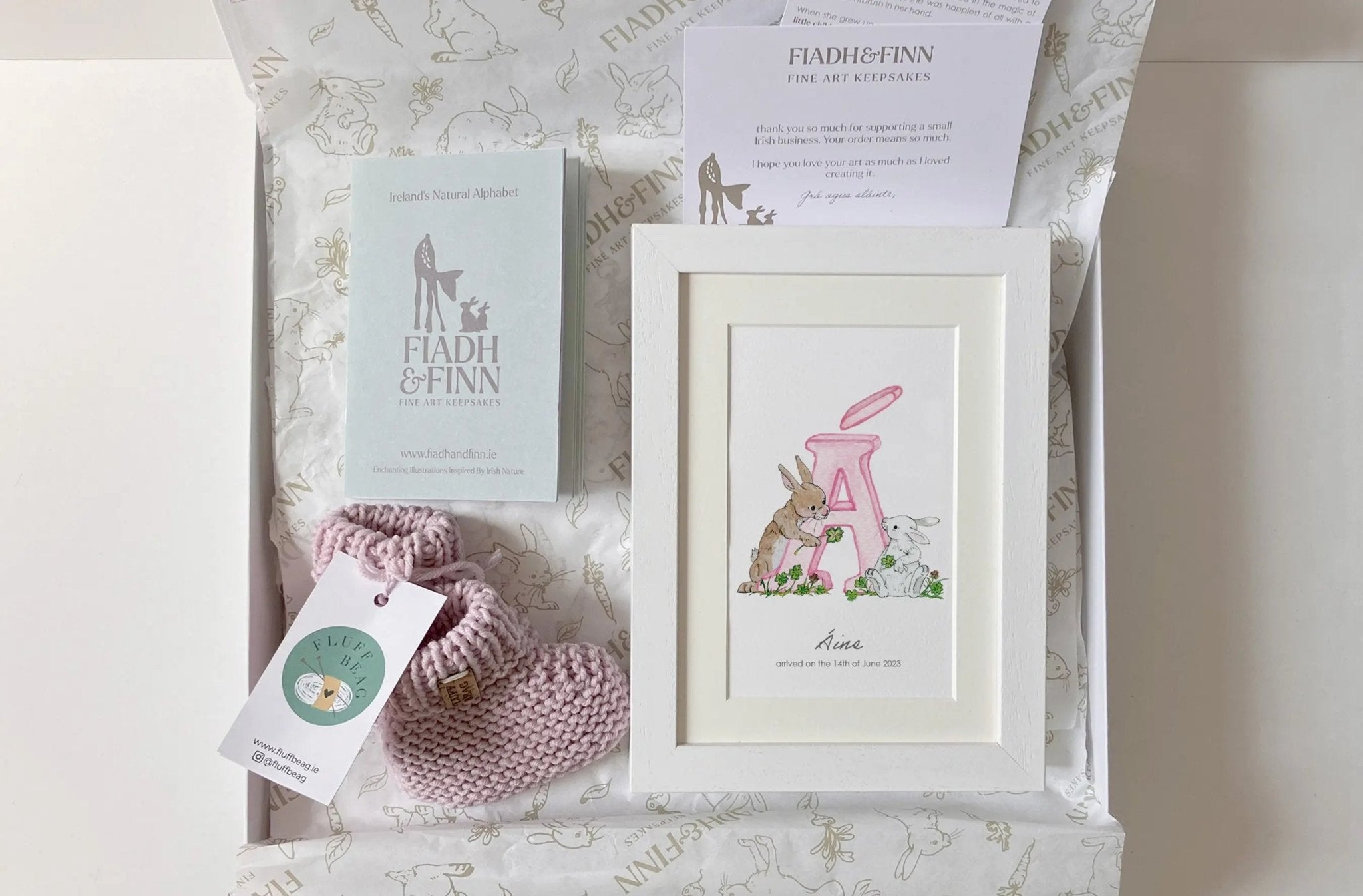 Alphabet Letter Baby Gift Box Set (Rose) - fiadhandfinn