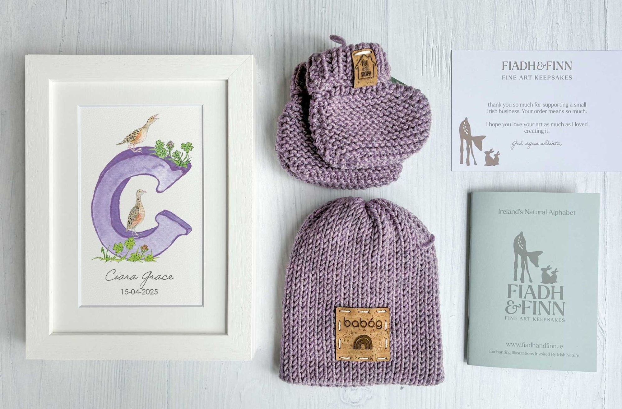 Alphabet Letter Baby Gift Box Set (Violet) - fiadhandfinn