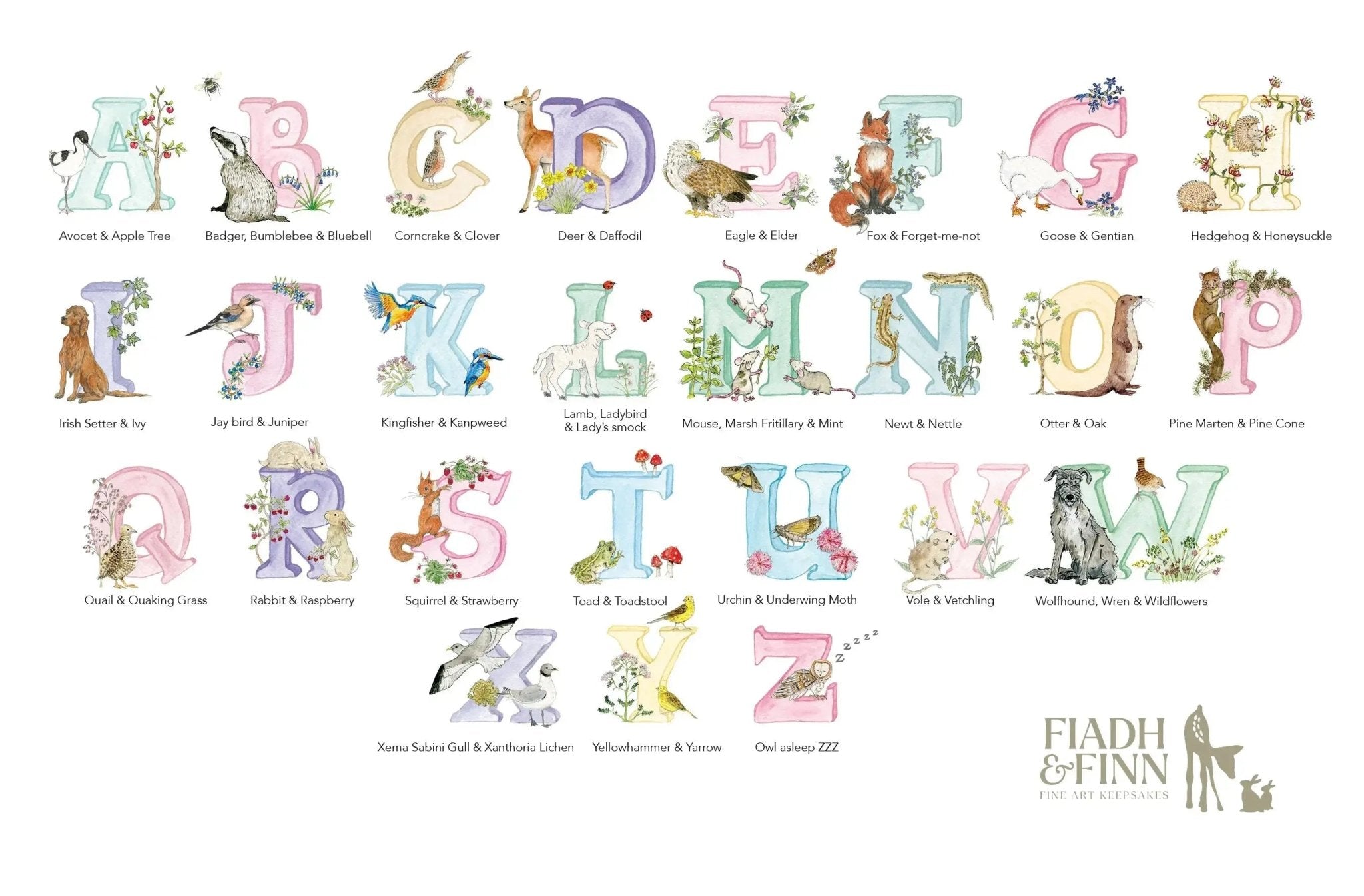 Alphabet Letter & Rainbow Dreamcatcher Baby Gift Box - fiadhandfinn