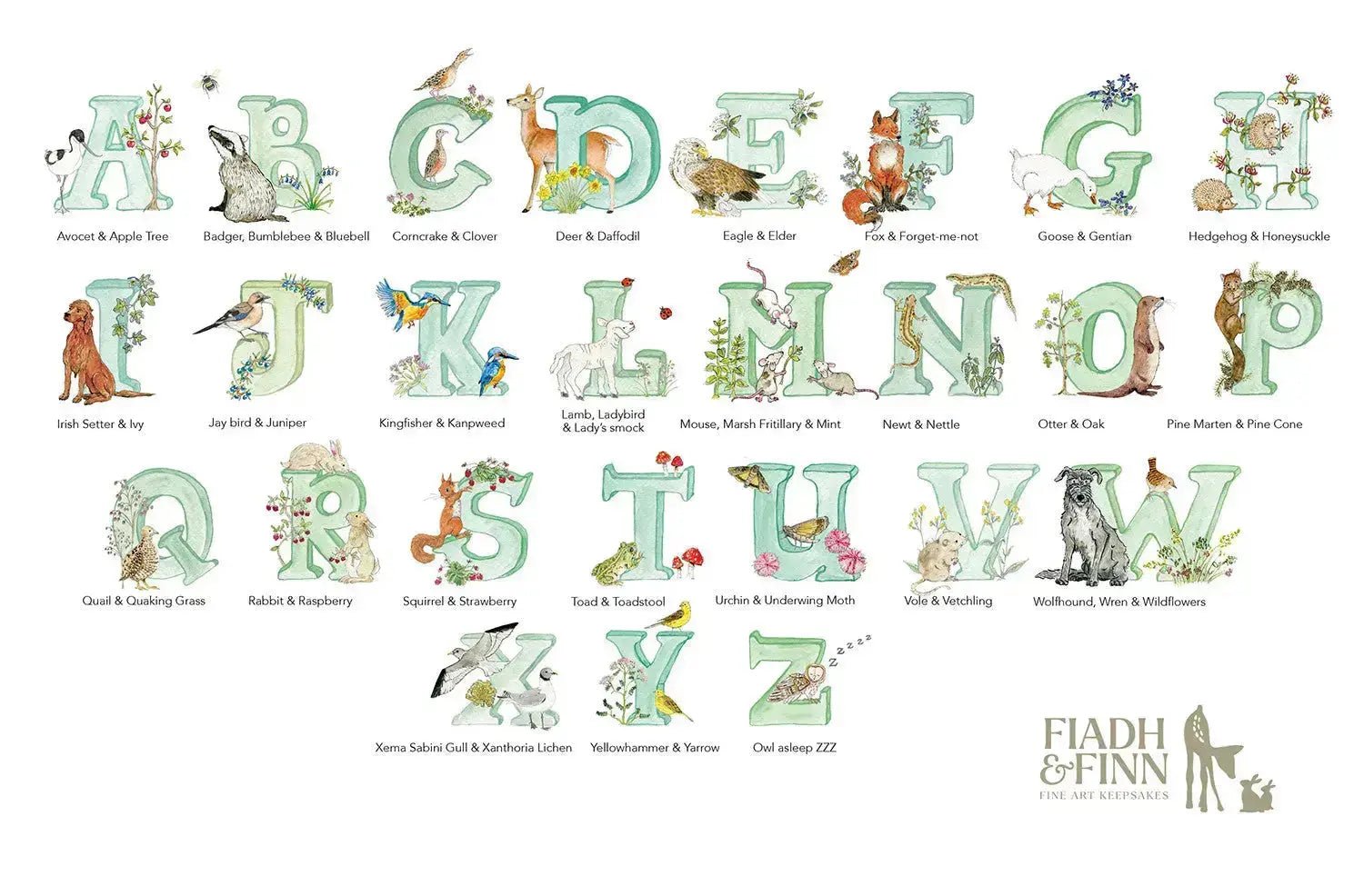 Alphabet Letter & Rainbow Dreamcatcher Baby Gift Box - fiadhandfinn