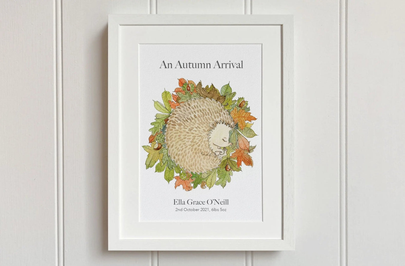 Autumn Arrival Baby Hedgehog Print - fiadhandfinn