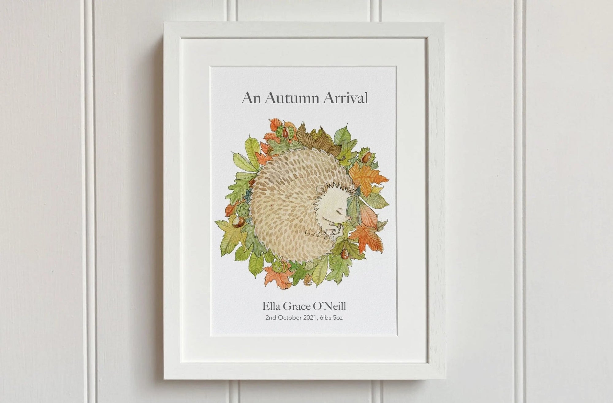 Autumn Arrival Baby Hedgehog Print - fiadhandfinn