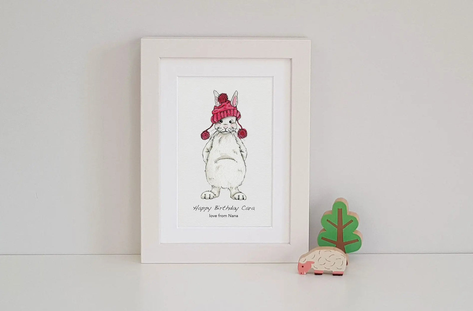 Cute Rabbit Hata Print - fiadhandfinn