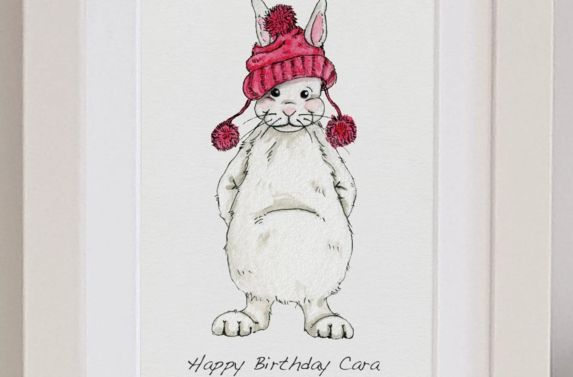 Cute Rabbit Hata Print - fiadhandfinn