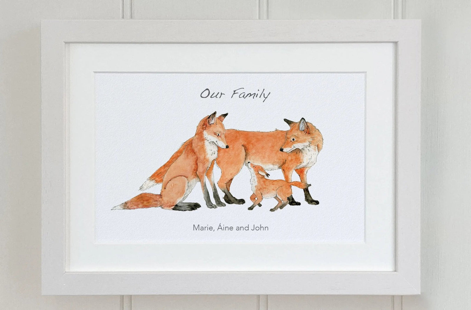 Fox Family Personalised Print - fiadhandfinn