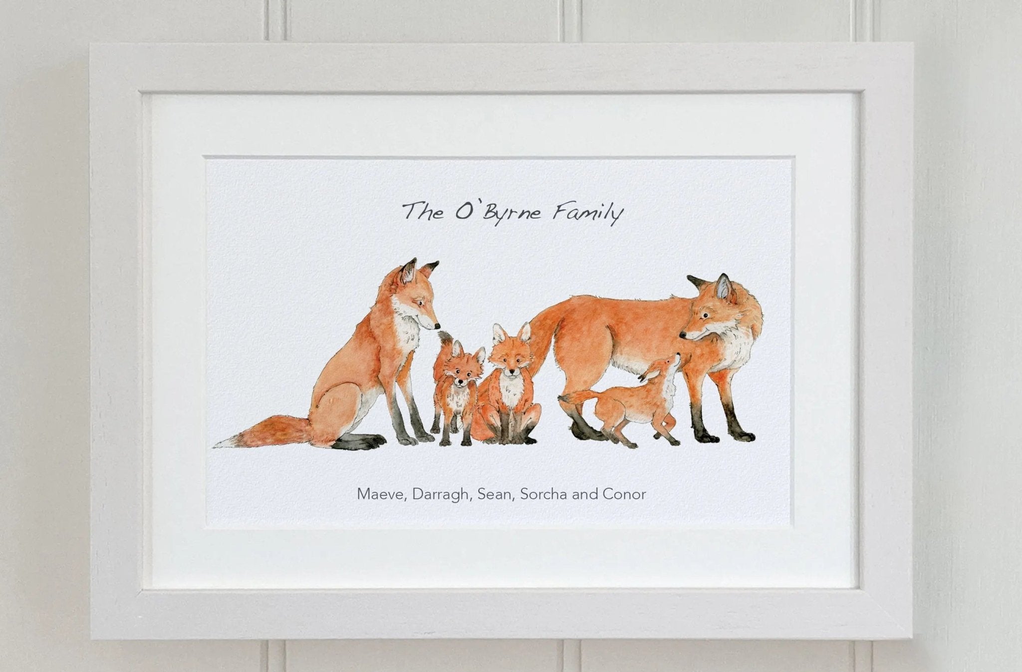 Fox Family Personalised Print - fiadhandfinn