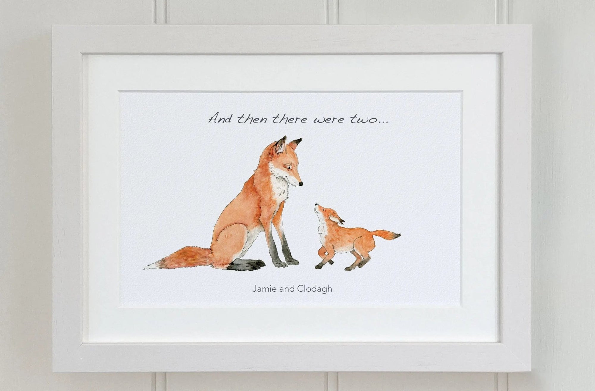 Fox Family Personalised Print - fiadhandfinn