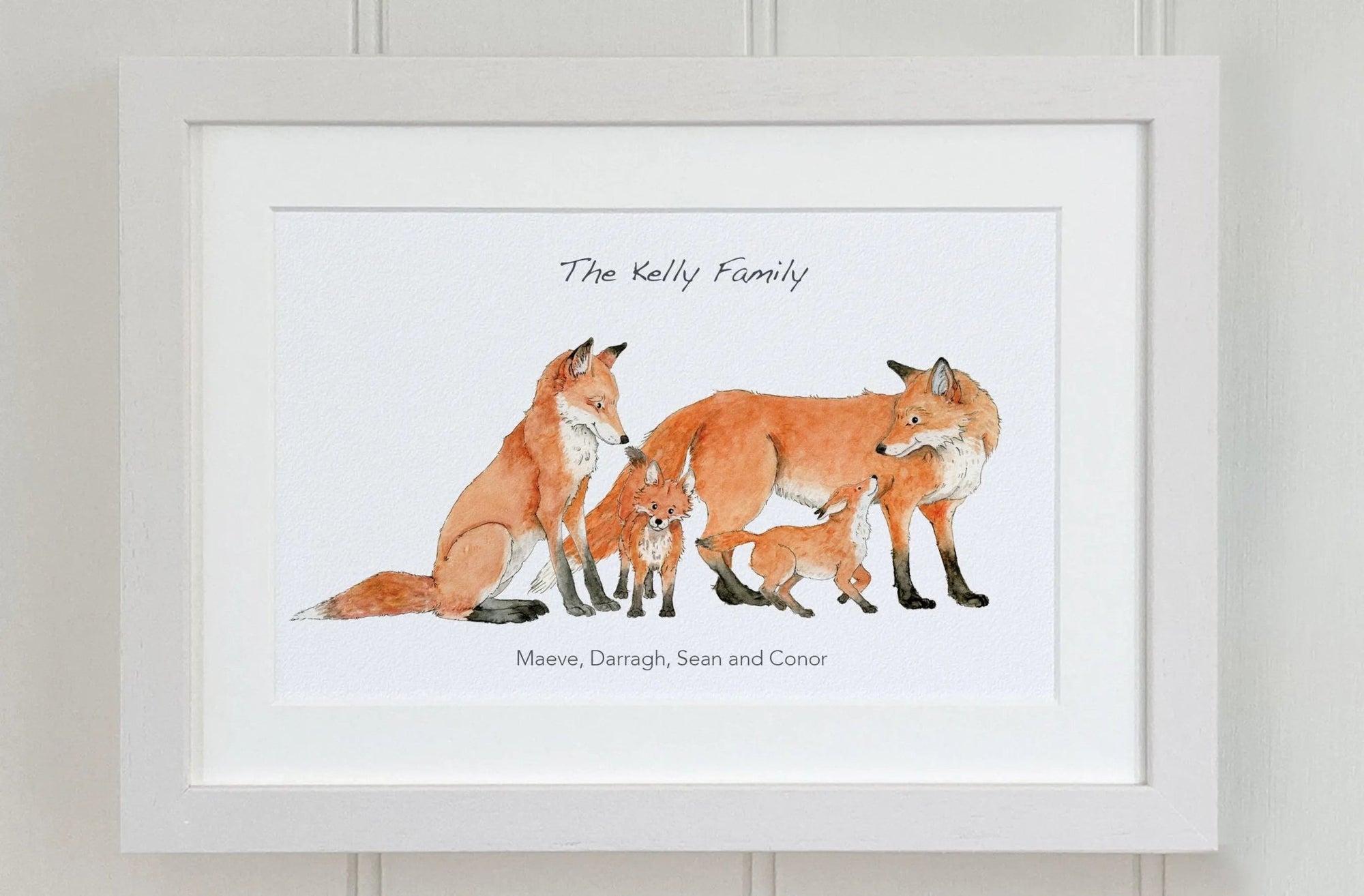 Fox Family Personalised Print - fiadhandfinn