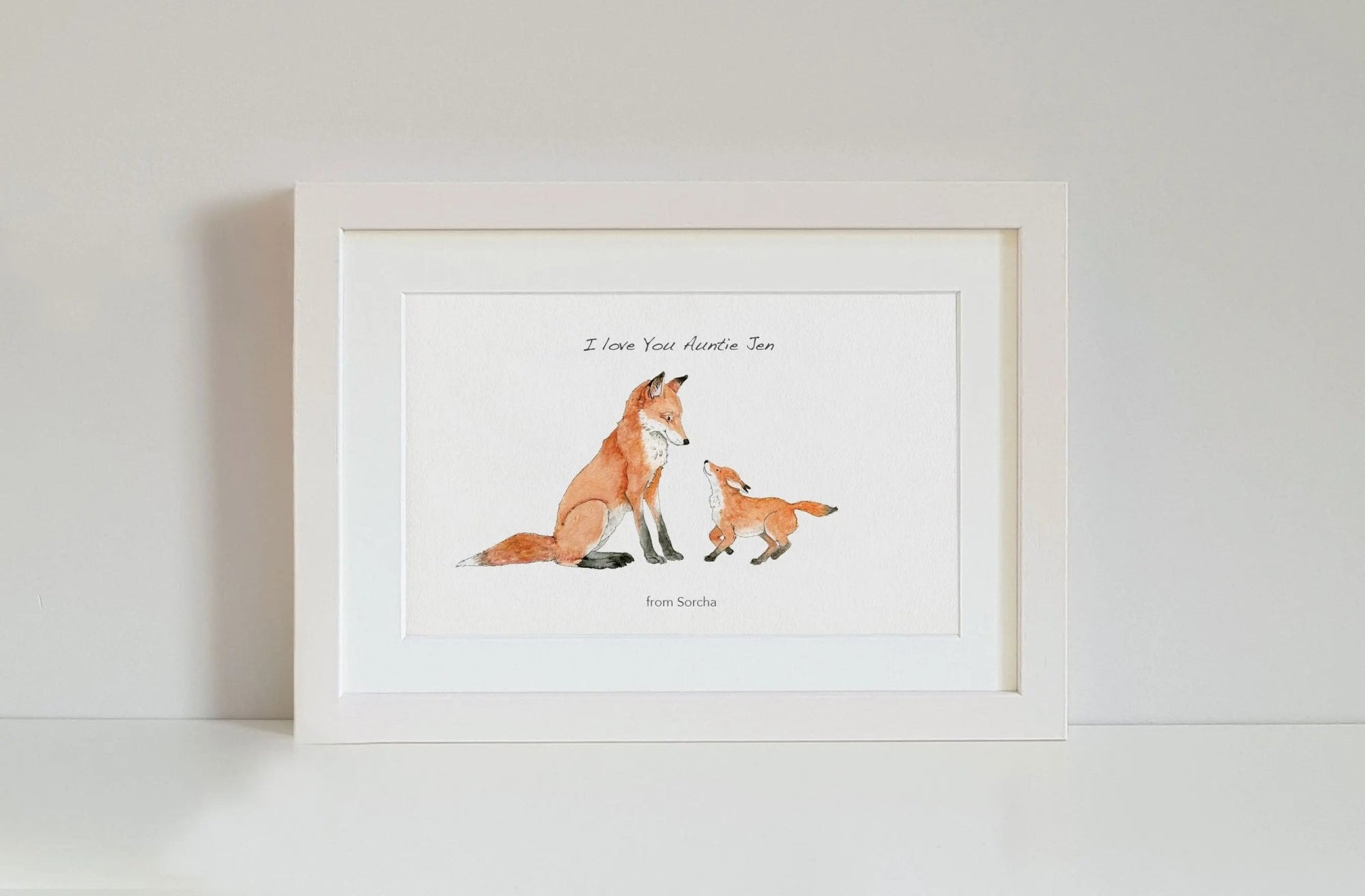 Fox Family Personalised Print - fiadhandfinn