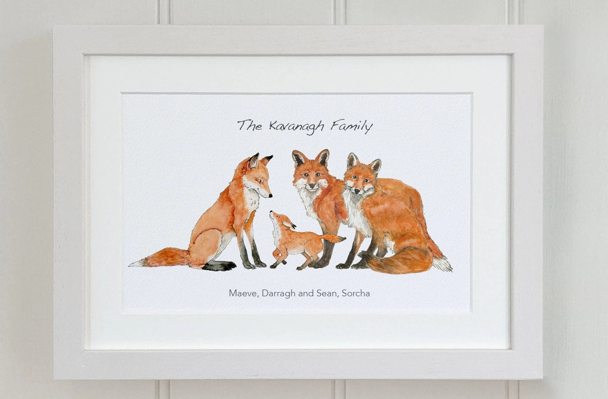 Fox Family Personalised Print - fiadhandfinn