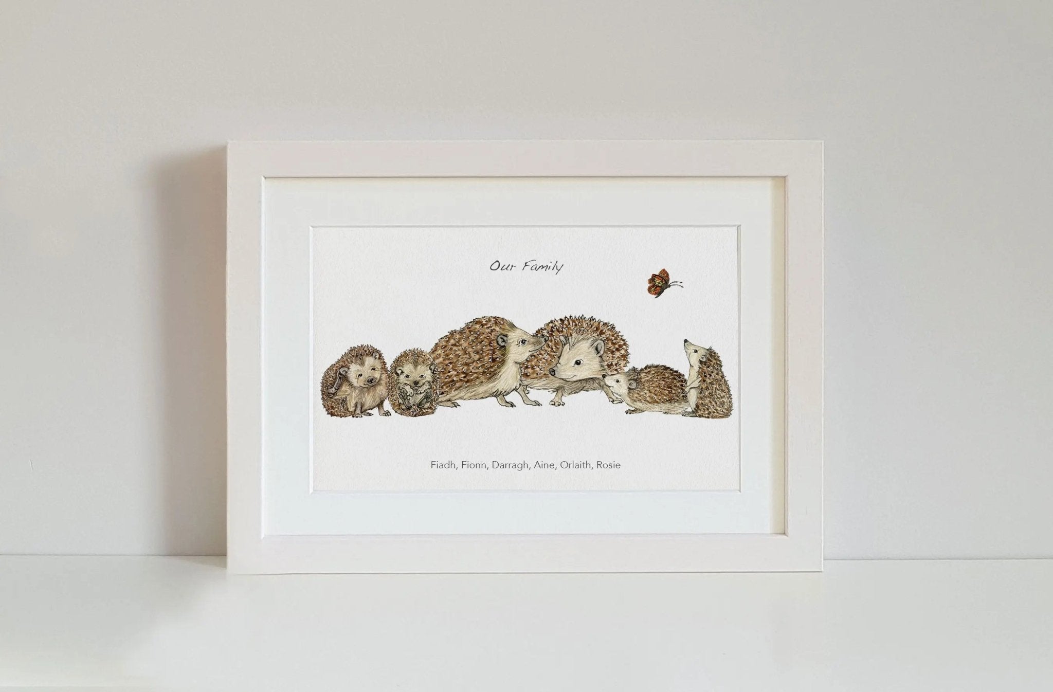 Hedgehog Family Personalised Print - fiadhandfinn
