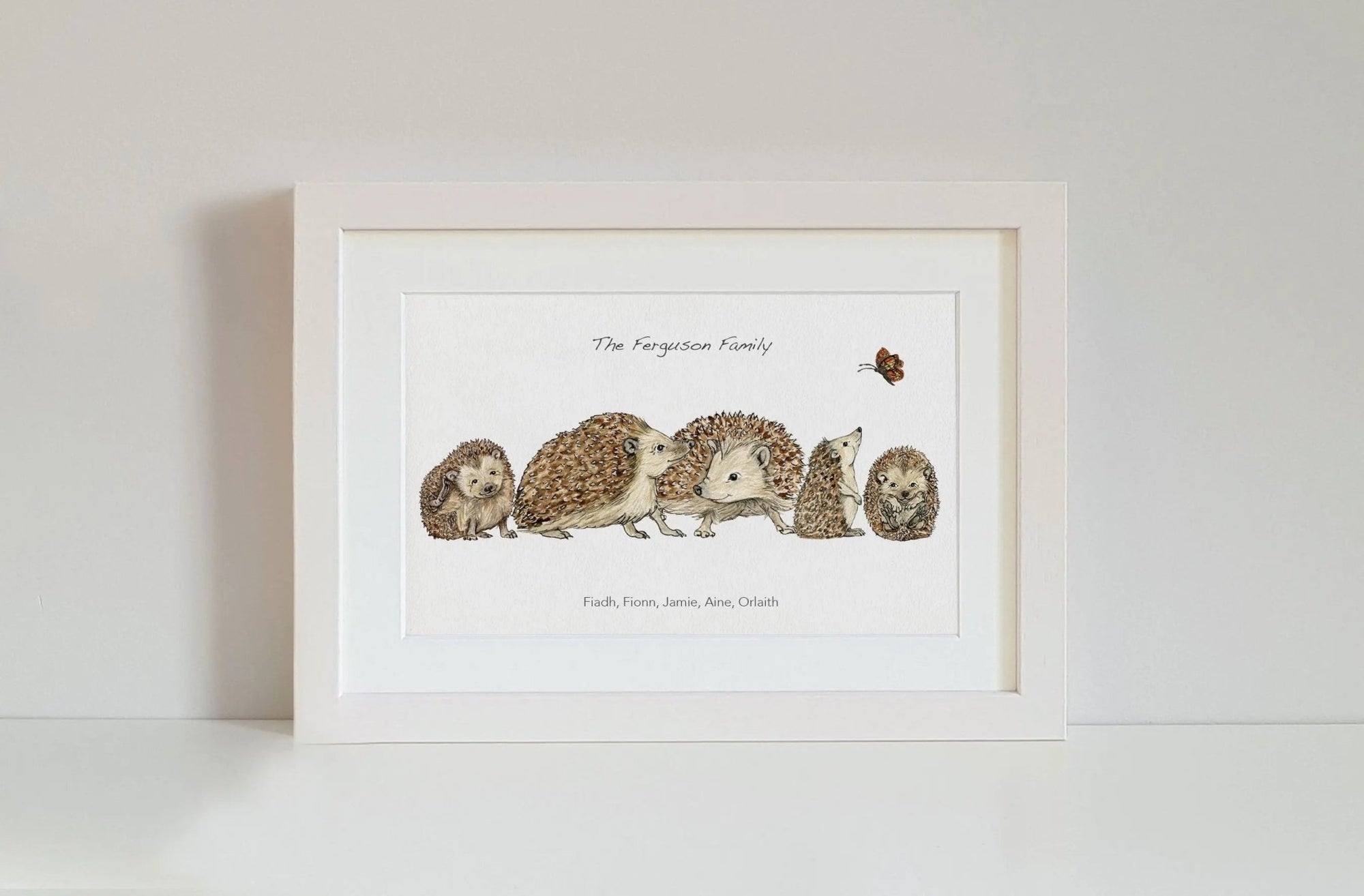 Hedgehog Family Personalised Print - fiadhandfinn