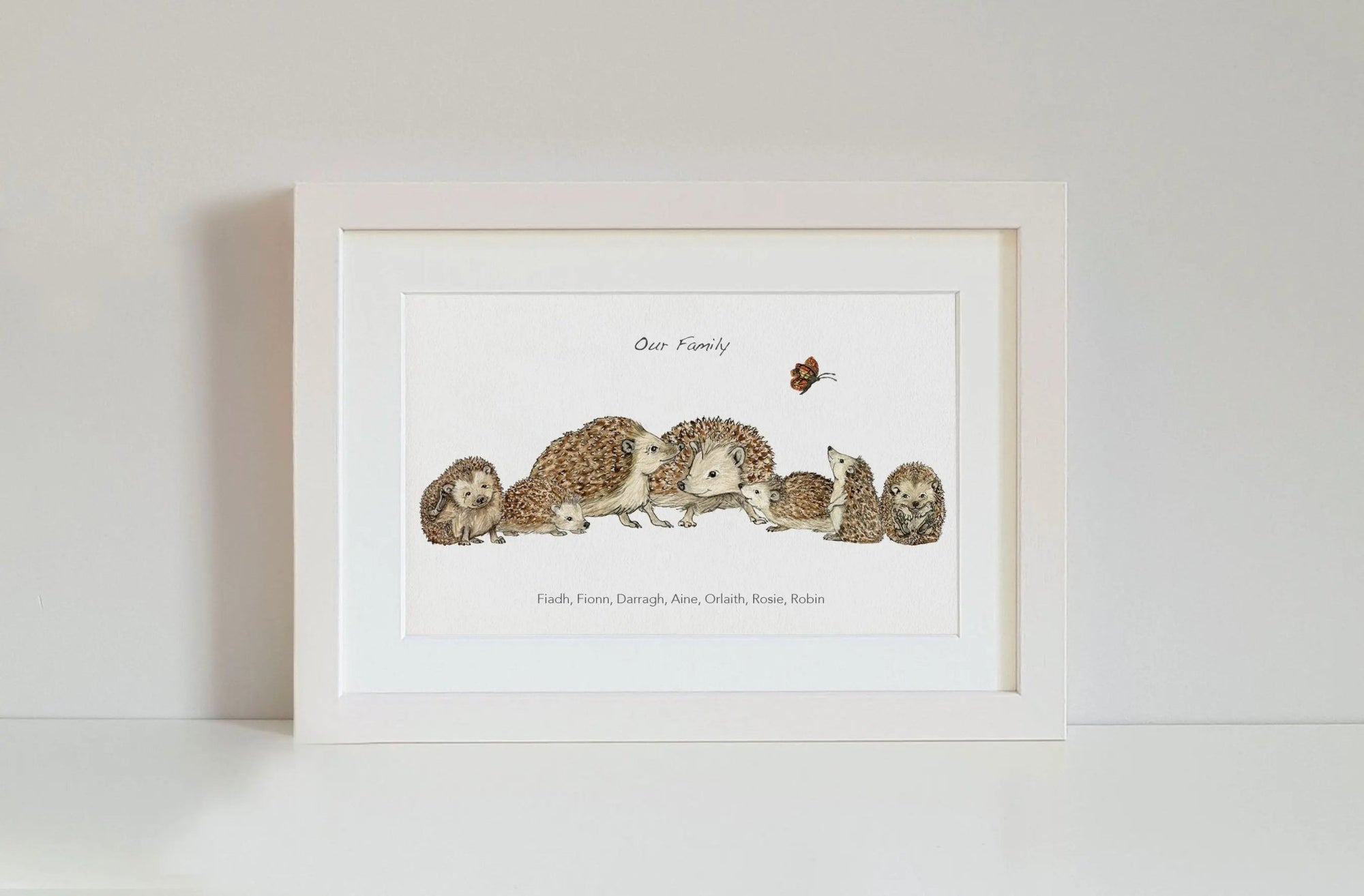 Hedgehog Family Personalised Print - fiadhandfinn