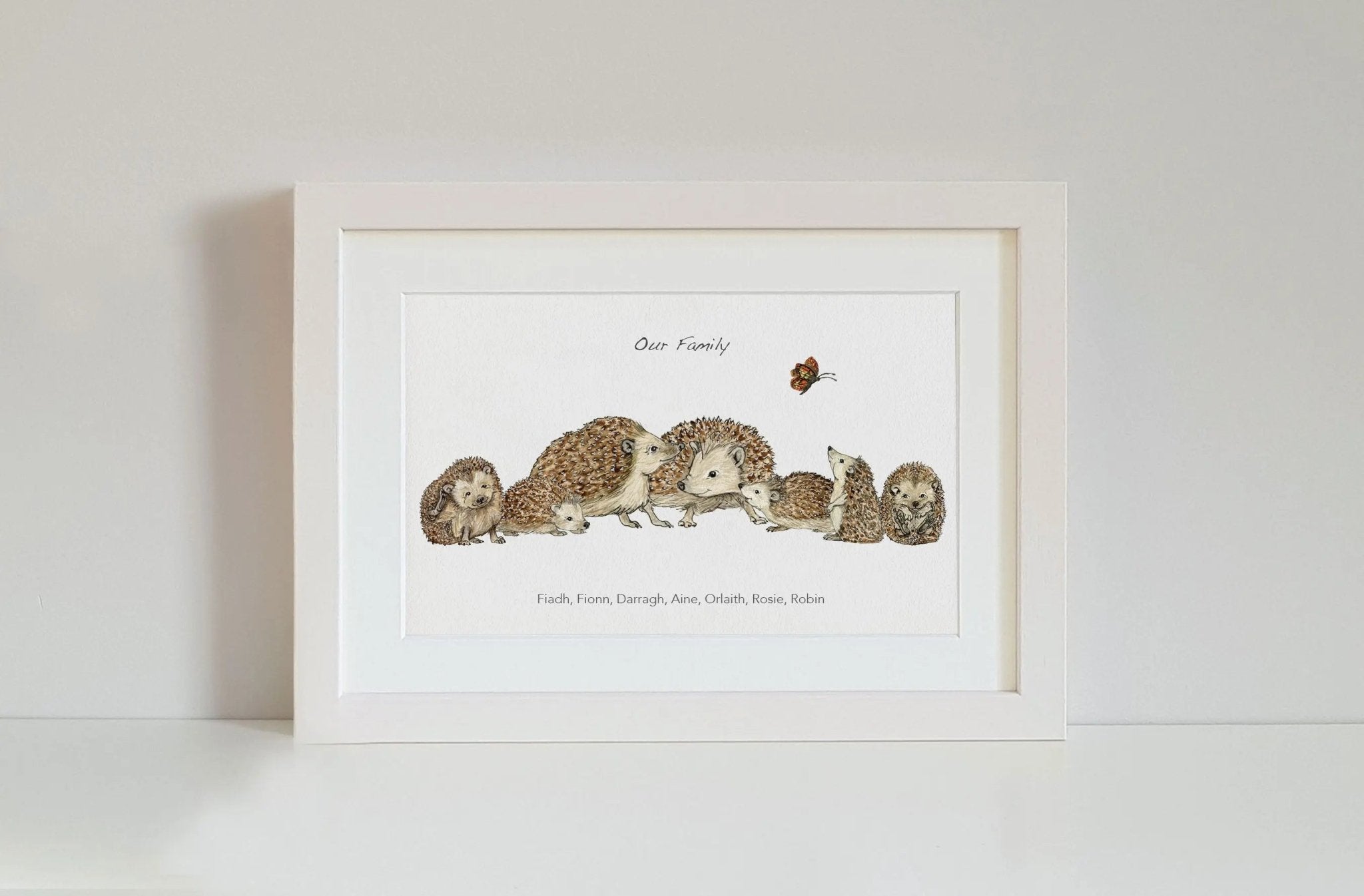 Hedgehog Family Personalised Print - fiadhandfinn