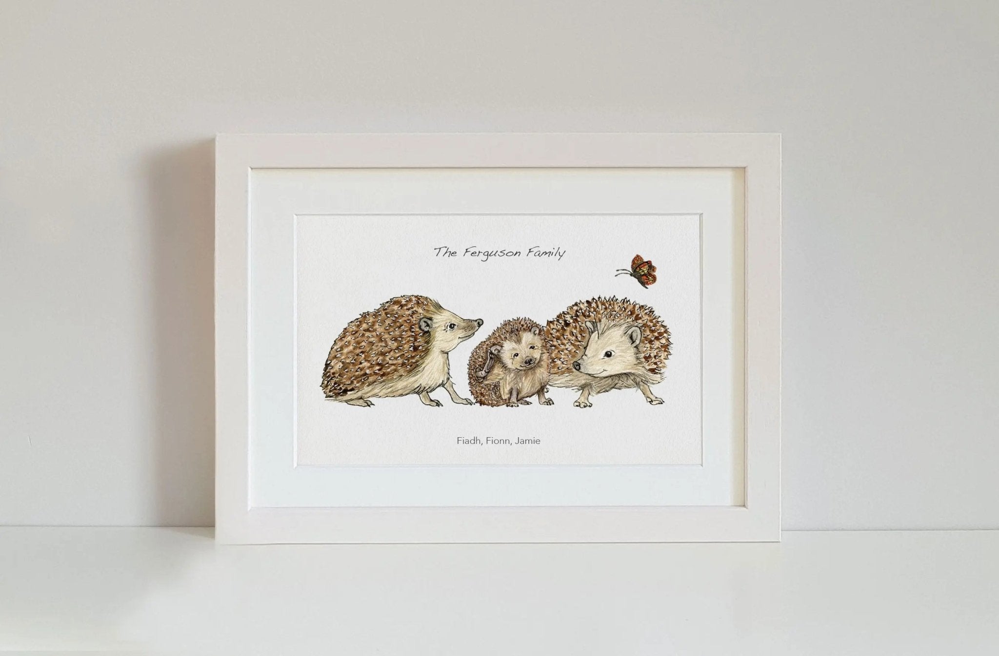 Hedgehog Family Personalised Print - fiadhandfinn
