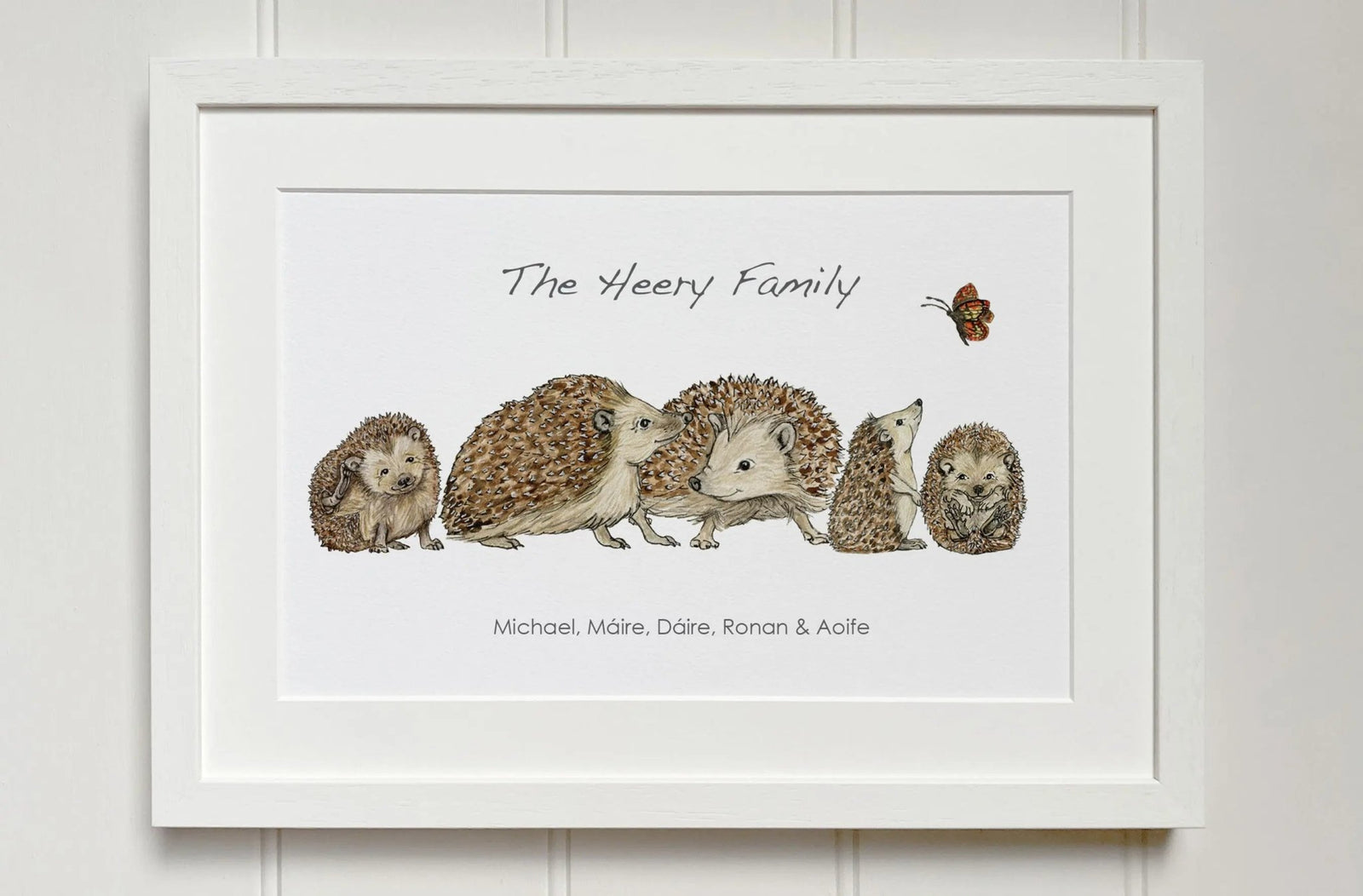 Hedgehog Family Personalised Print - fiadhandfinn