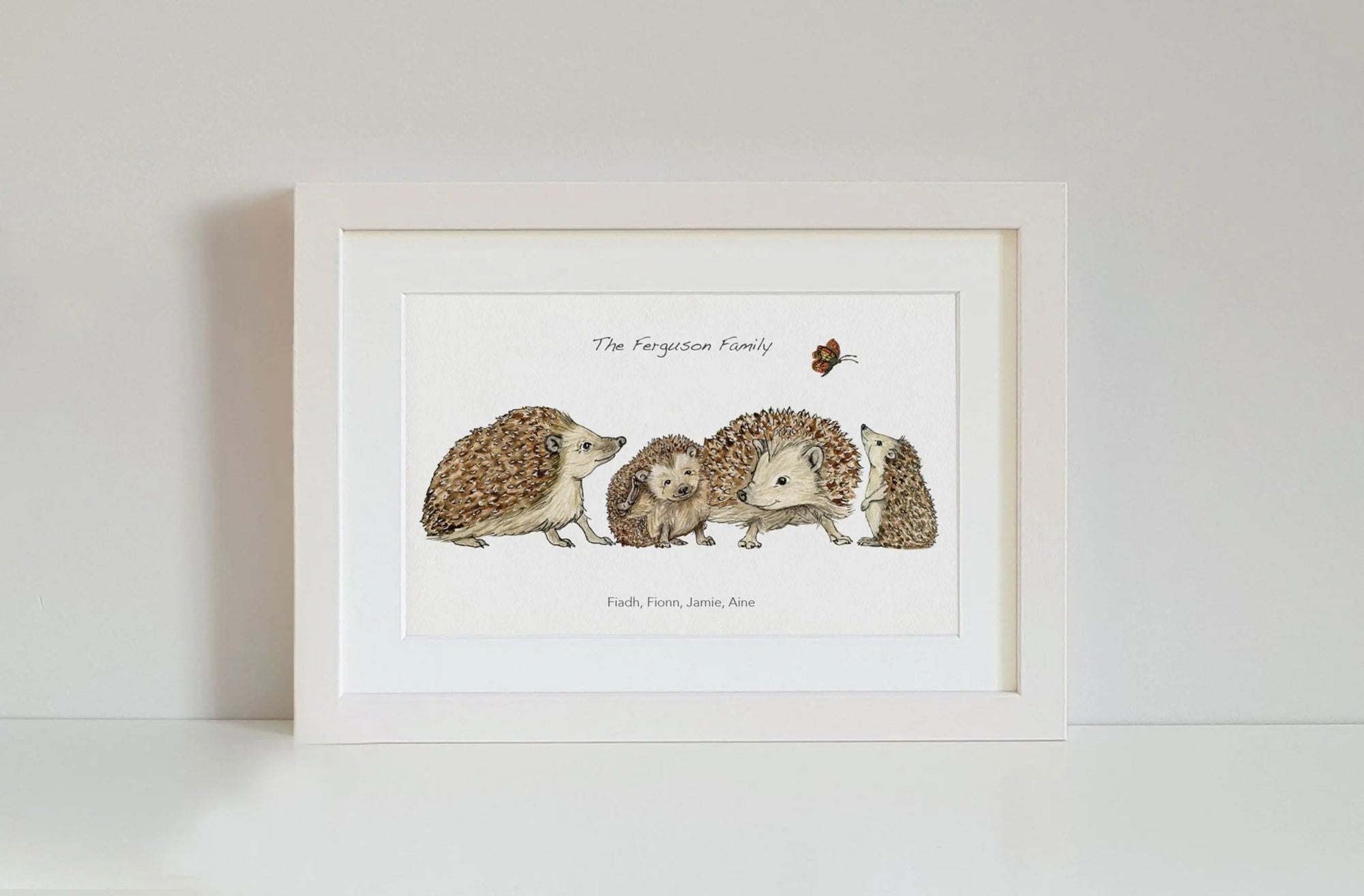 Hedgehog Family Personalised Print - fiadhandfinn