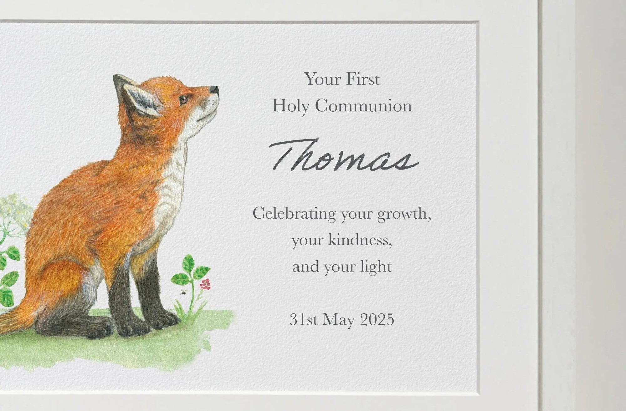 Holy Communion Fox Cub Print - fiadhandfinn