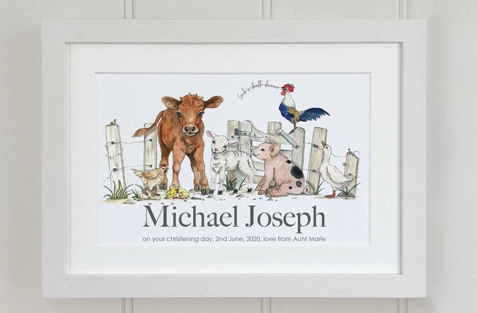 Irish Farm Animals Personalised Print - fiadhandfinn